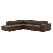 Restore 4-Piece Vegan Leather Modular L-Shaped Sofa - Espresso