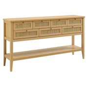 Soma 62 Inch Rattan Console Table - Oak