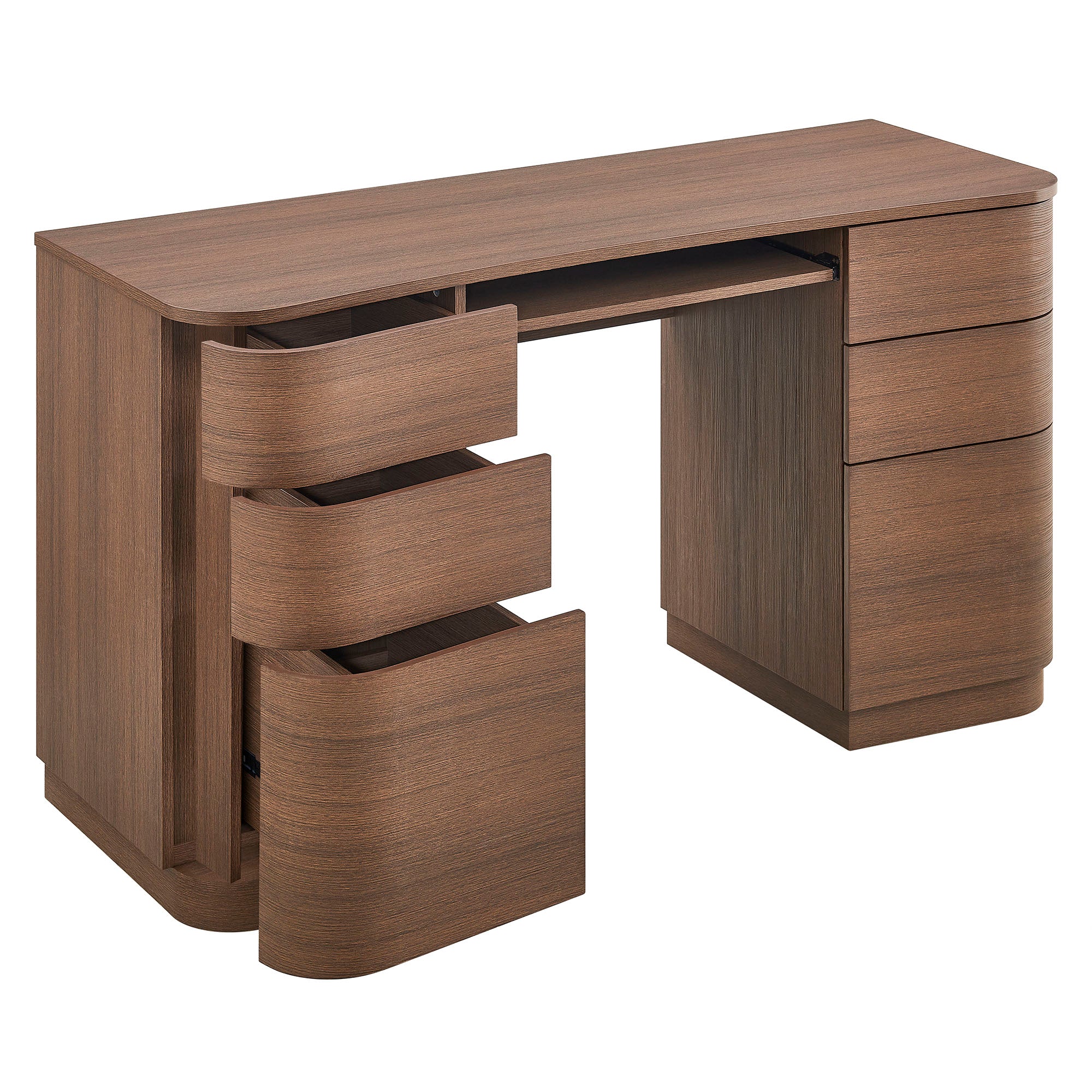 Mirae 55" 6-Drawer Curved Office Desk