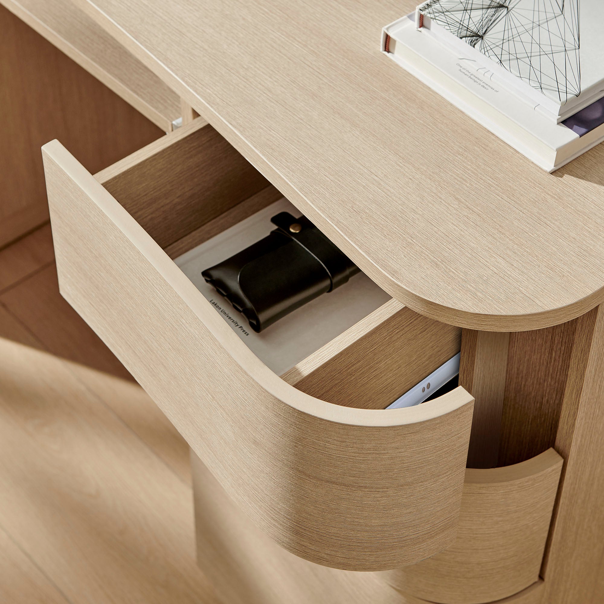 Mirae 55" 6-Drawer Curved Office Desk