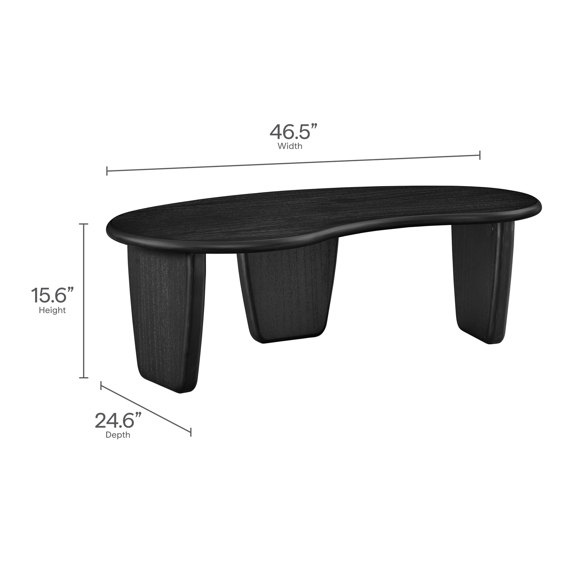 Vetra Kidney-Shaped Free Coffee Table - Walnut