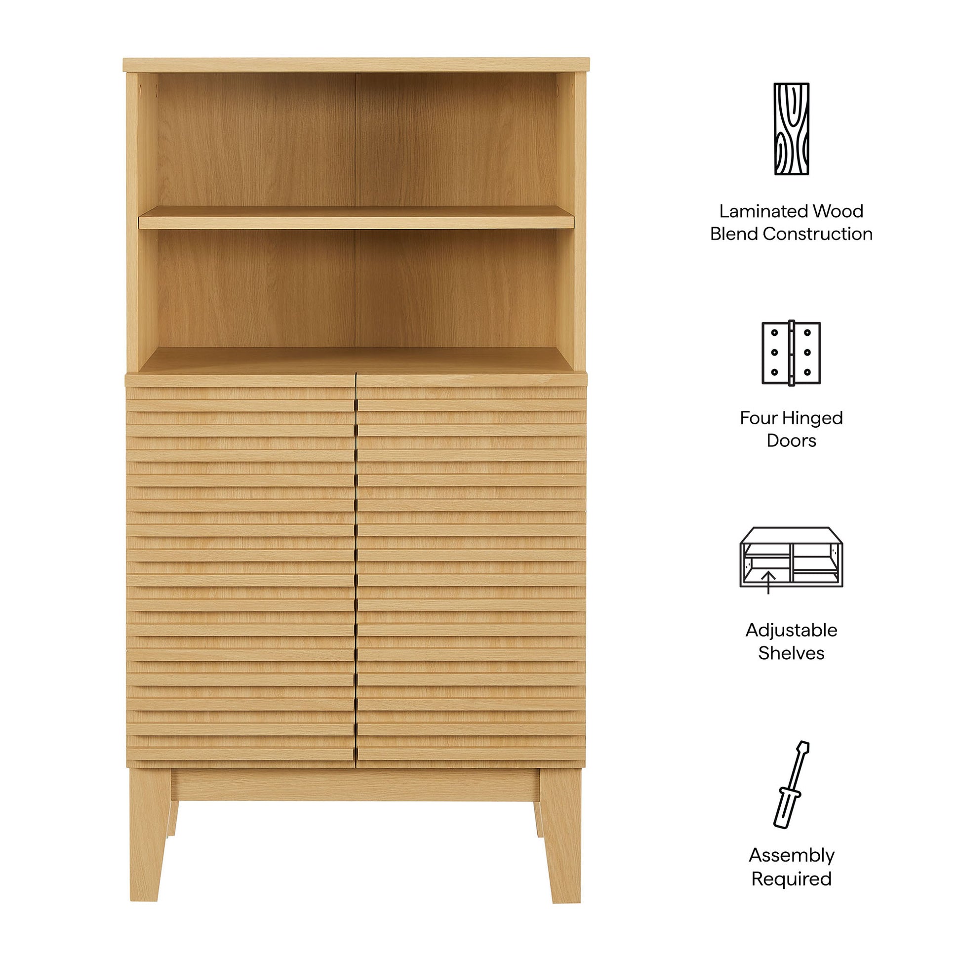 Render Freestanding Bathroom Storage Cabinet - Walnut