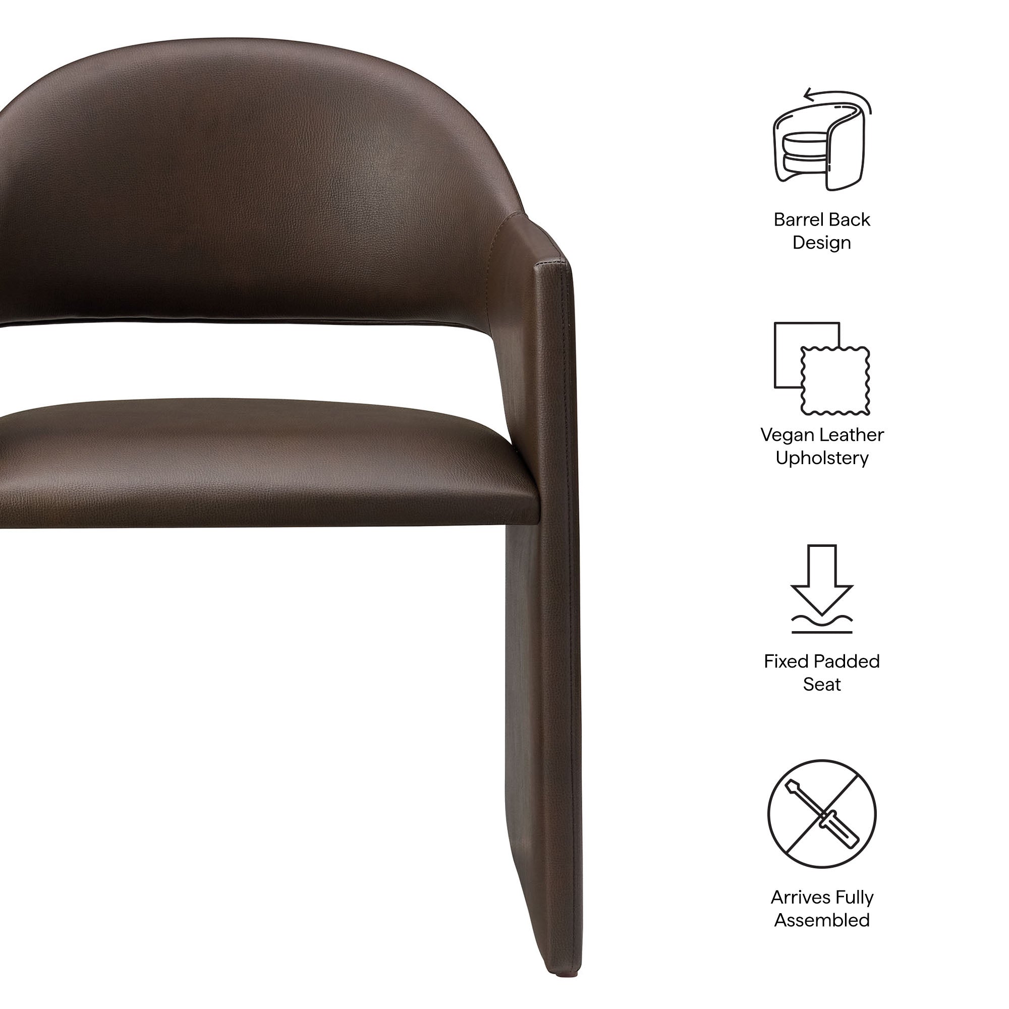 Talia Vegan Leather Dining Armchair - Toast