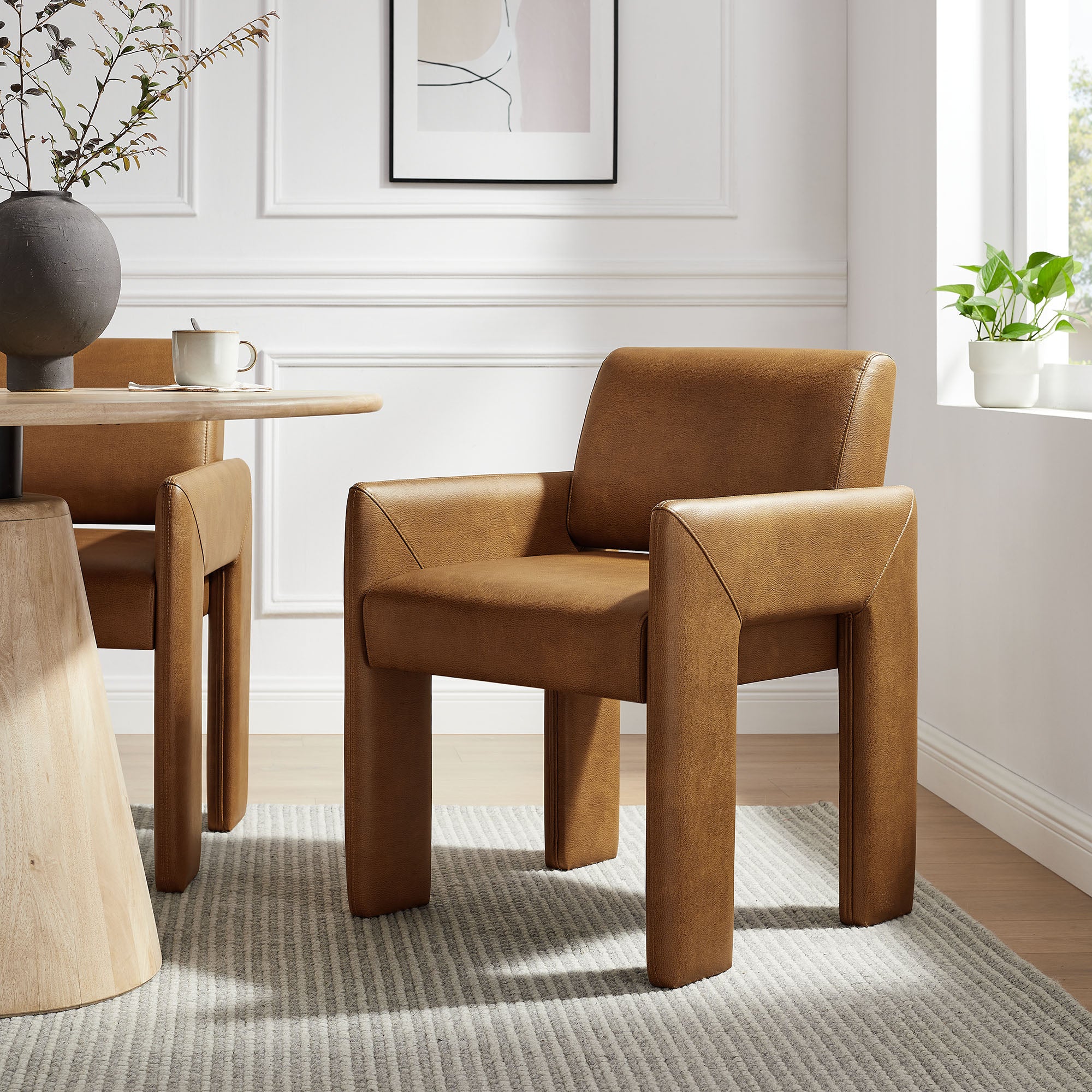 Daven Vegan Leather Dining Armchair