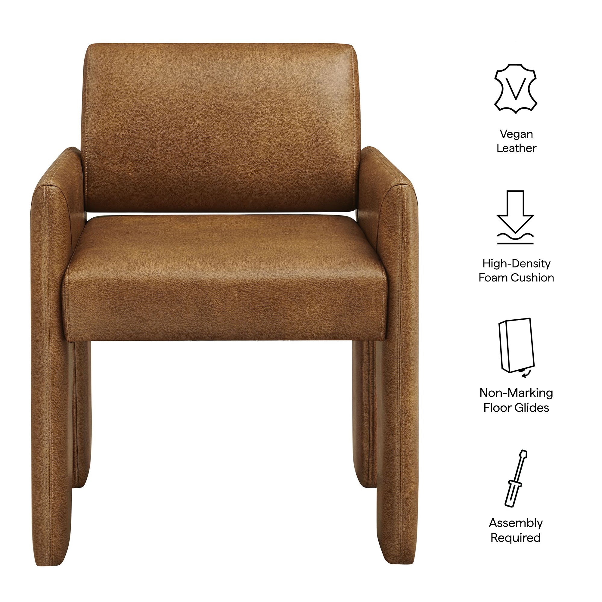 Daven Vegan Leather Dining Armchair - Mushroom