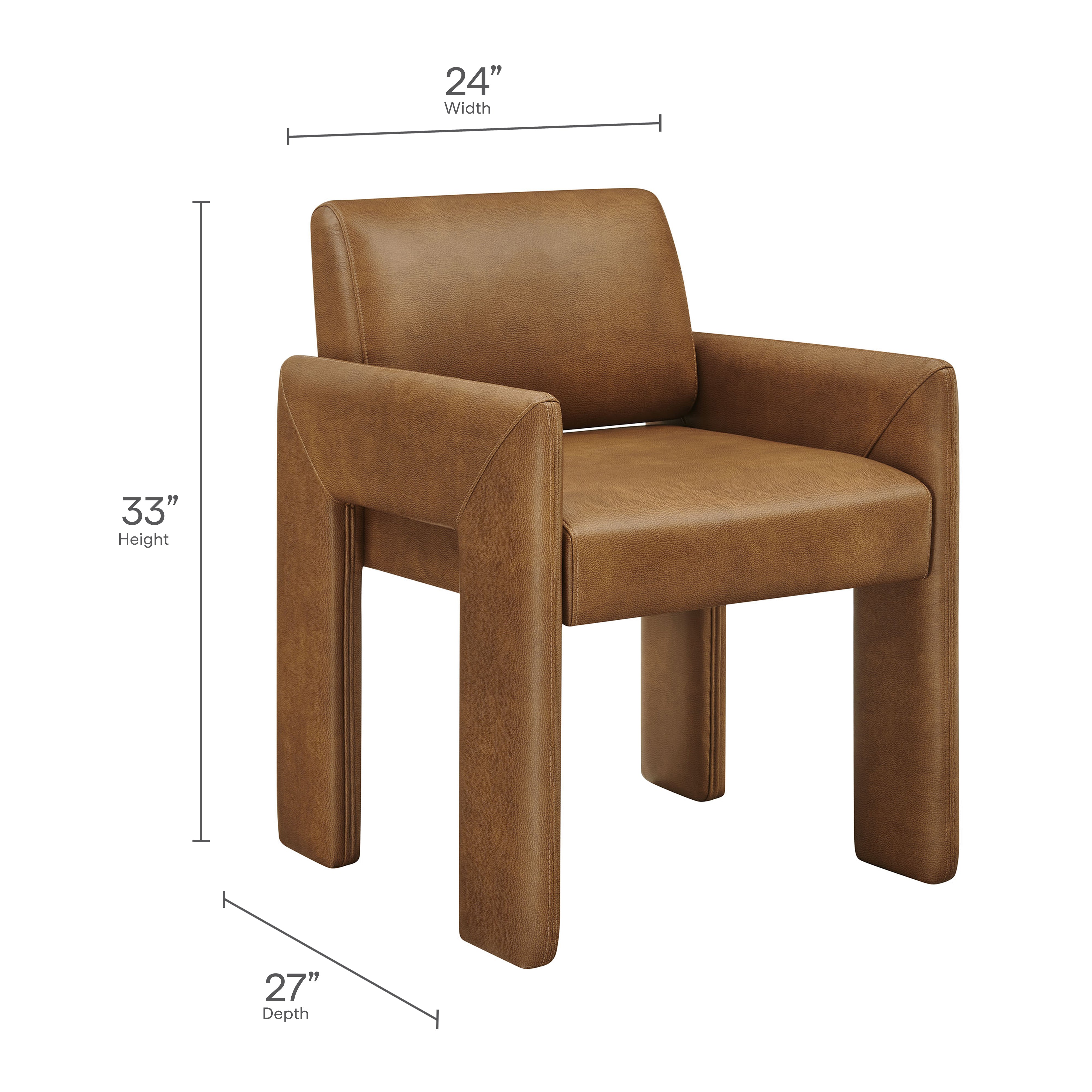 Daven Vegan Leather Dining Armchair - Espresso