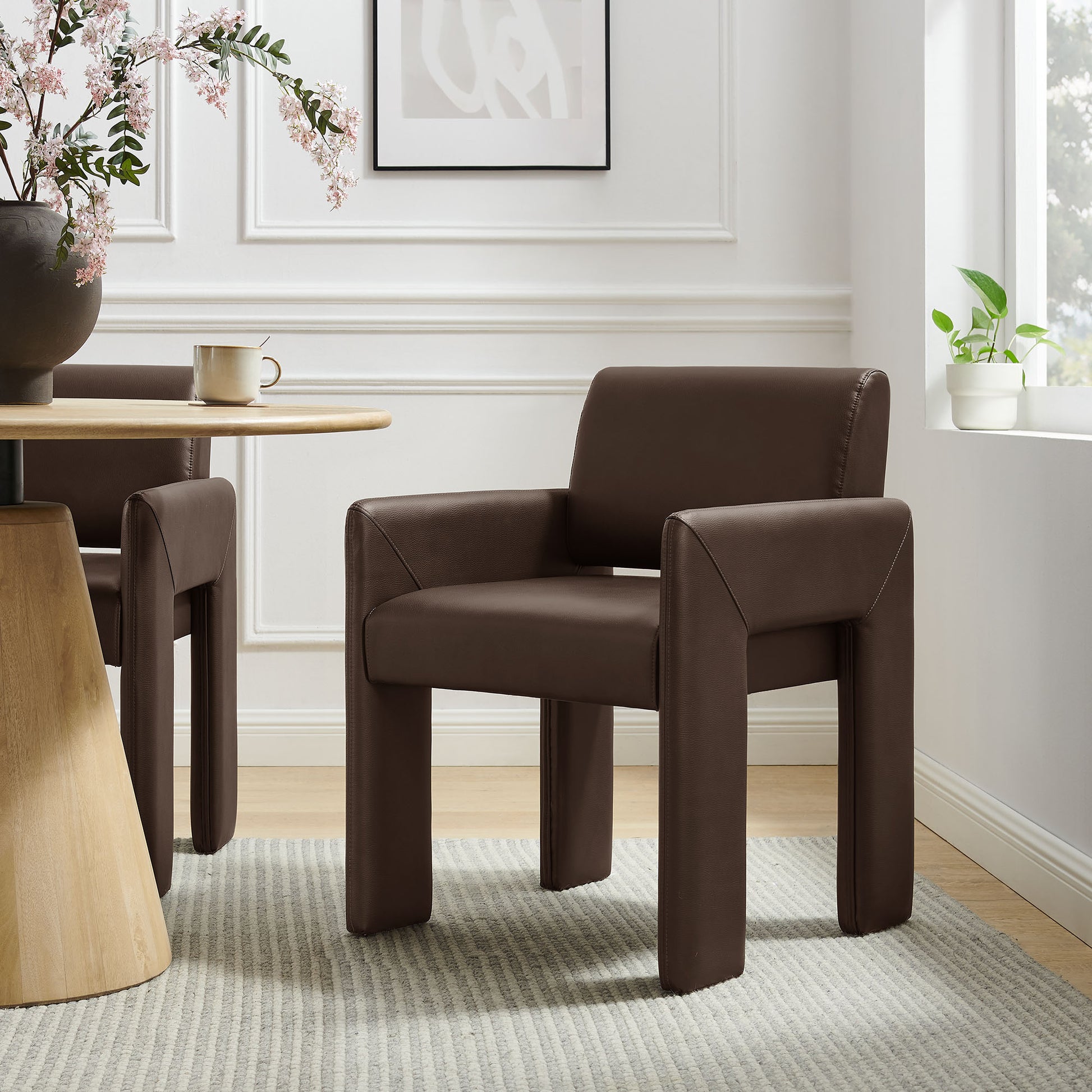 Daven Vegan Leather Dining Armchair