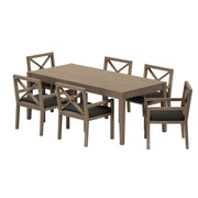 Northlake 7-Piece Outdoor Teak Wood Dining Set - Weathered Gray Flint