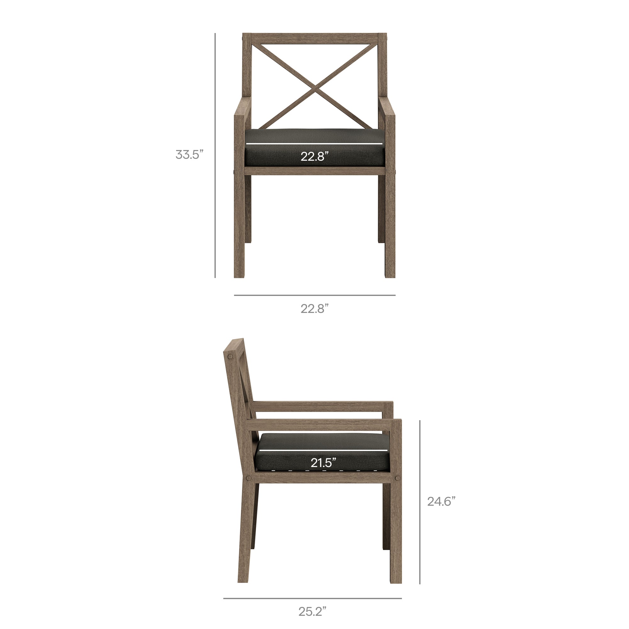 Northlake 7-Piece Outdoor Teak Wood Dining Set - Weathered Gray White