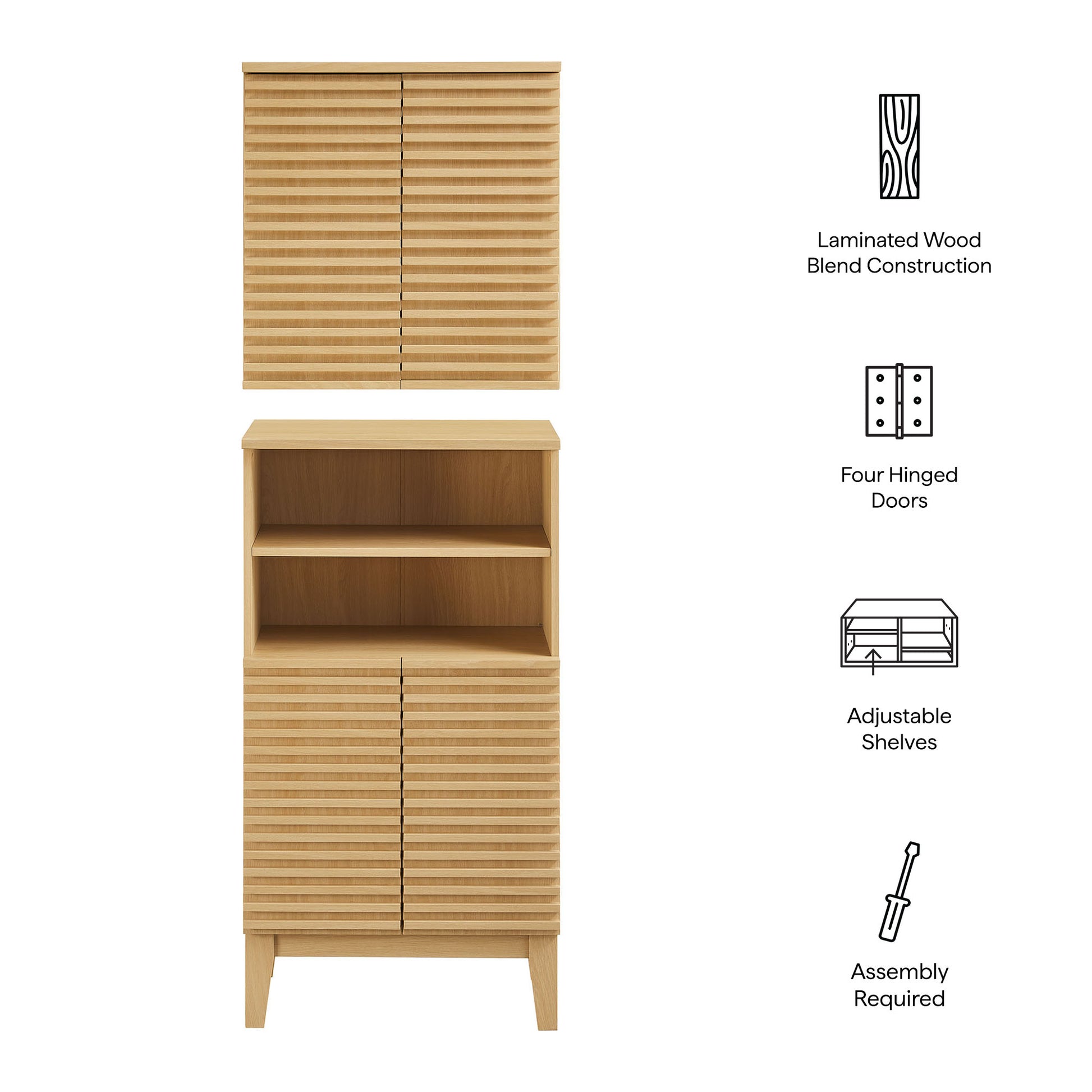 Render Bathroom Cabinet Set - Walnut