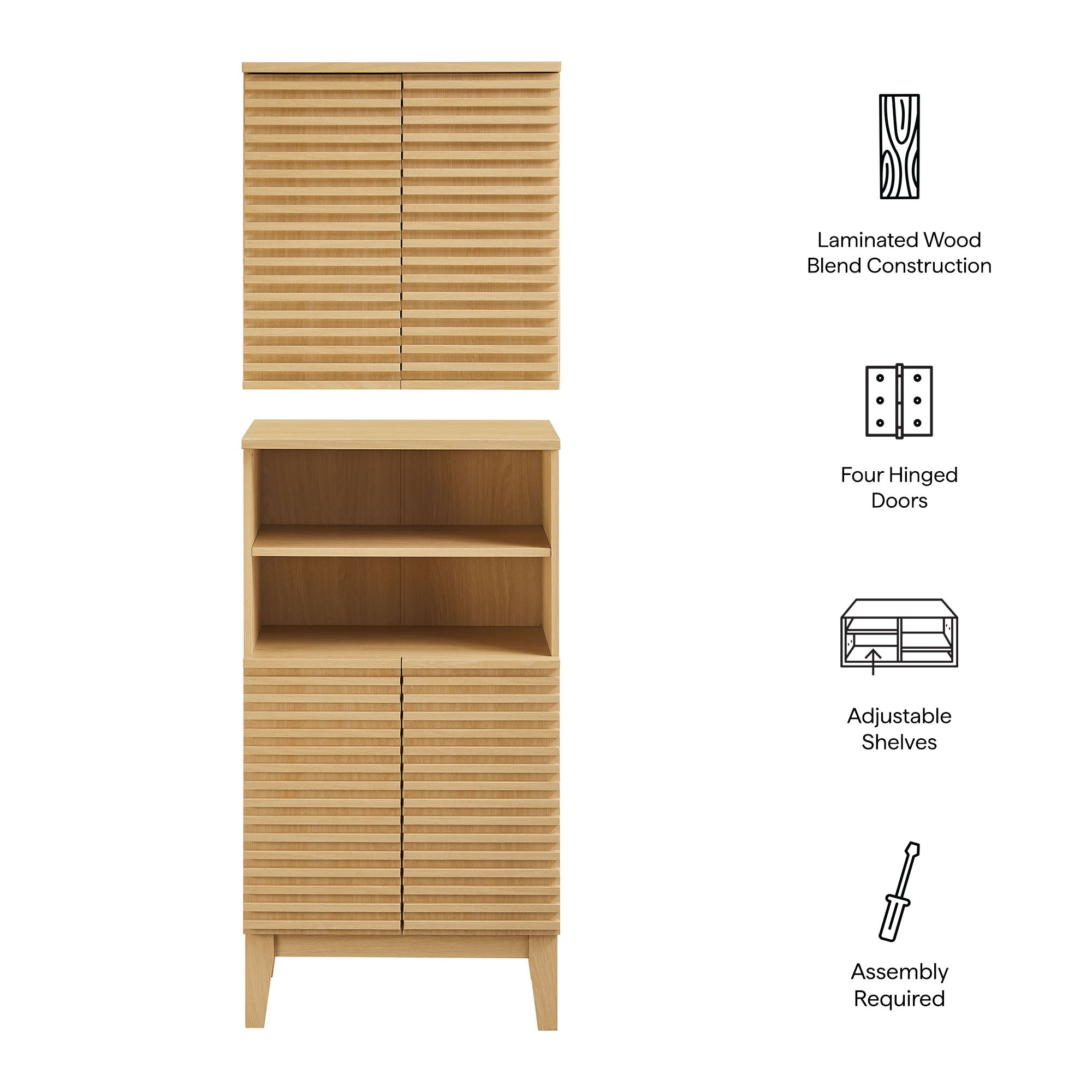 Render Bathroom Cabinet Set - Walnut