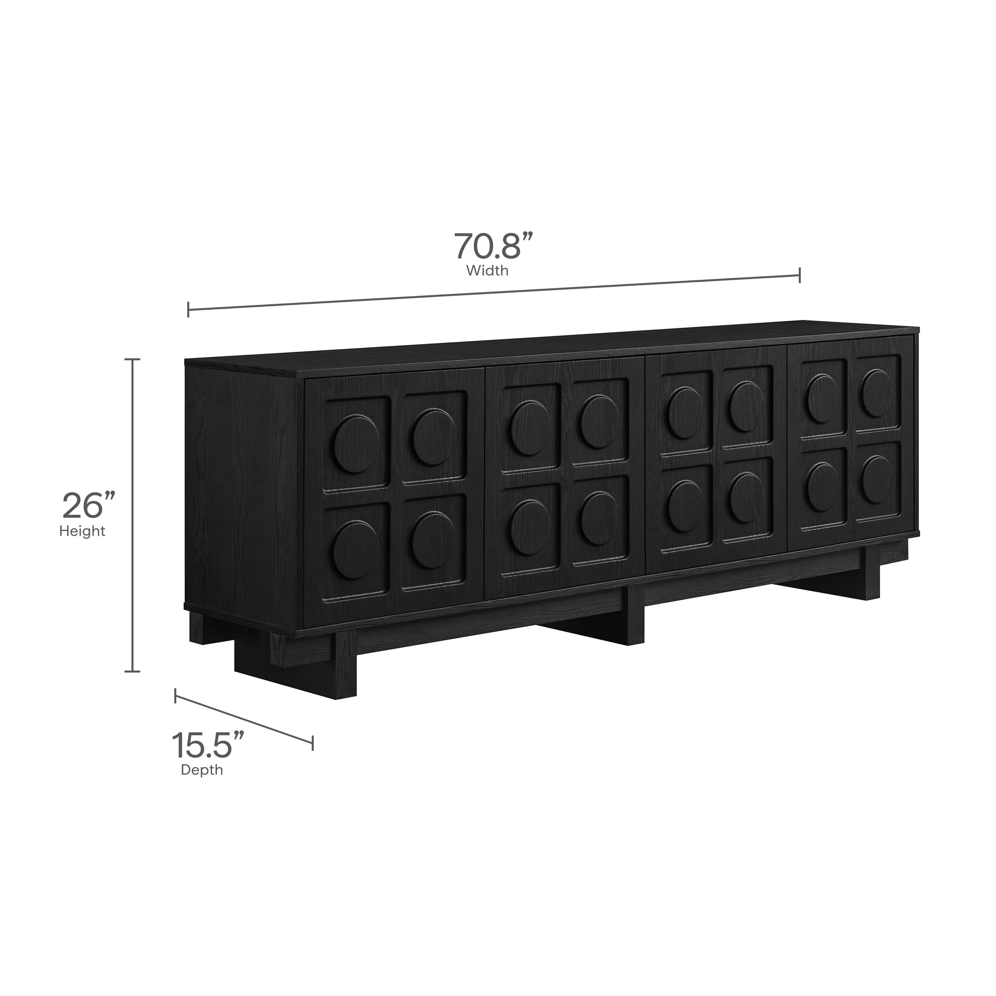 Knox 71 Inch TV Stand - Walnut