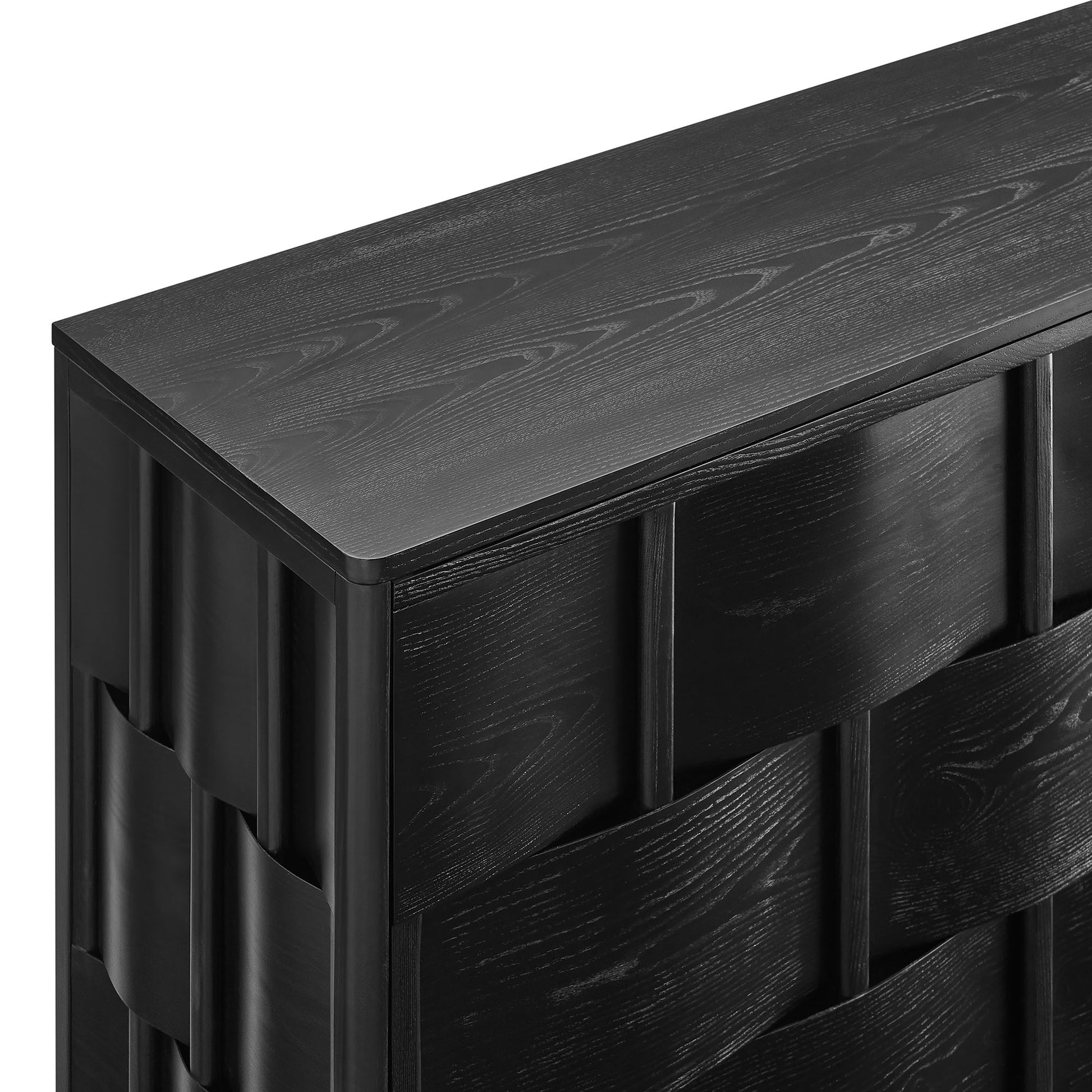 Foundry 71" Woven Design Buffet Storage Cabinet