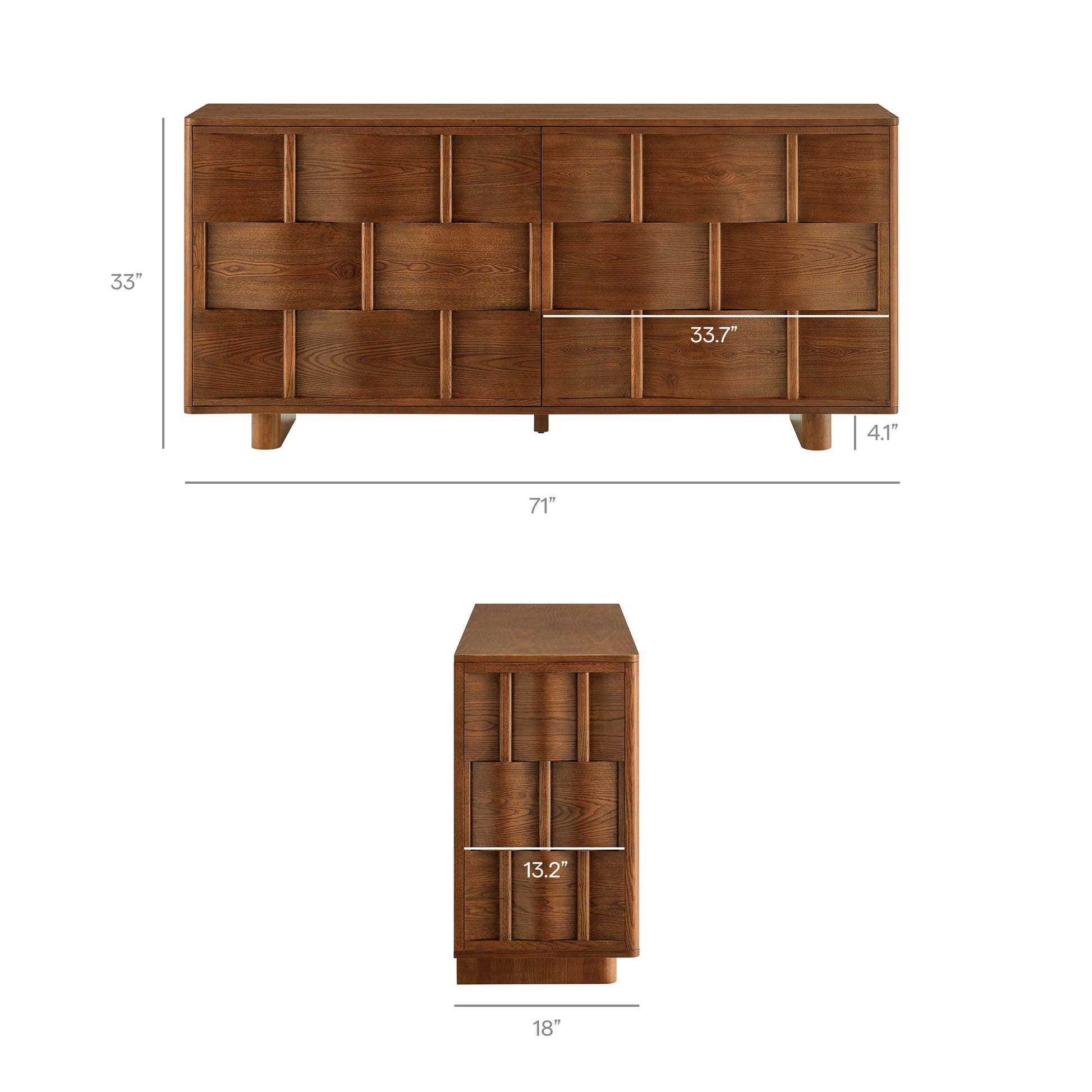 Foundry 71" Woven Design Buffet Storage Cabinet