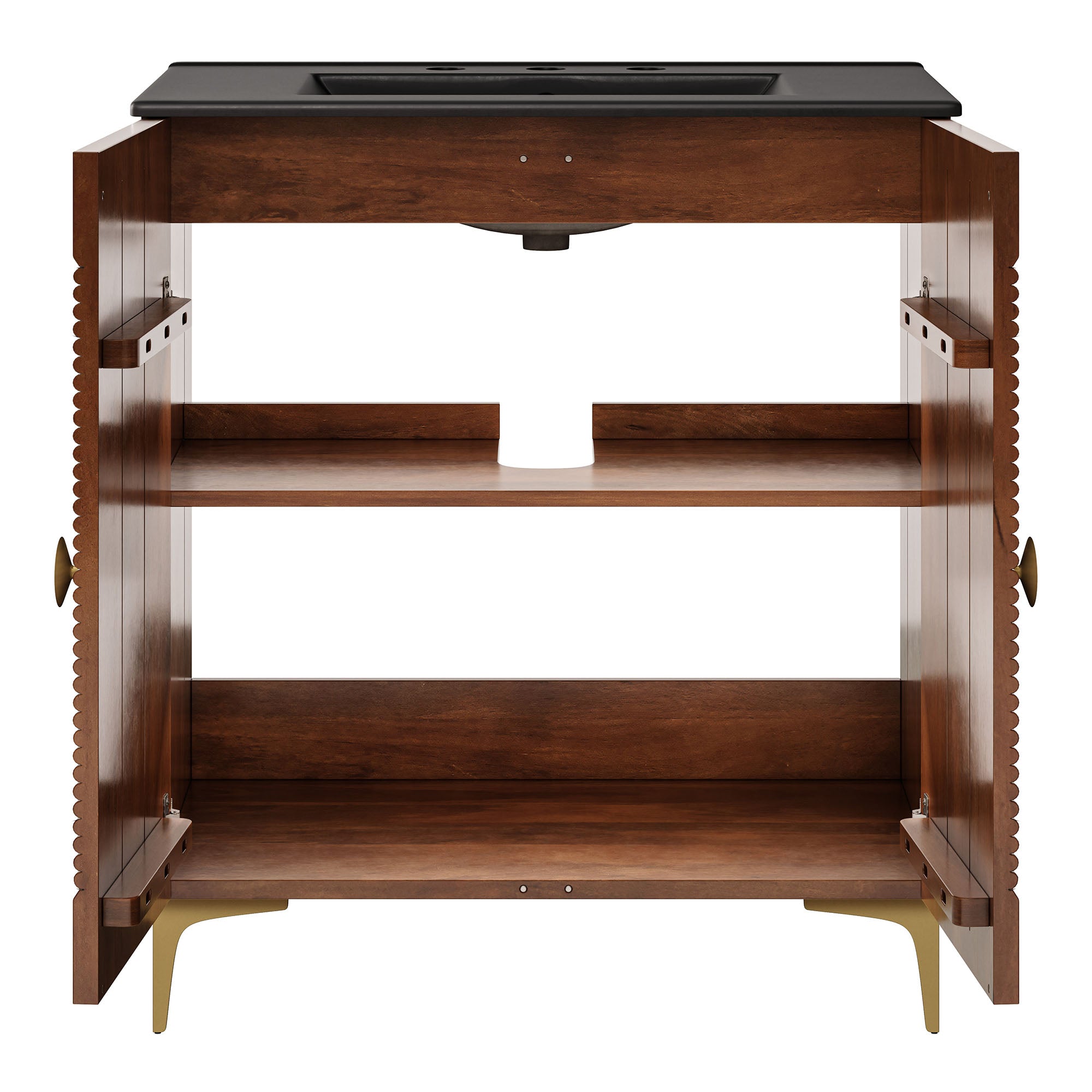 Vernon 30" Fluted Wood Vanity Cabinet With Sink