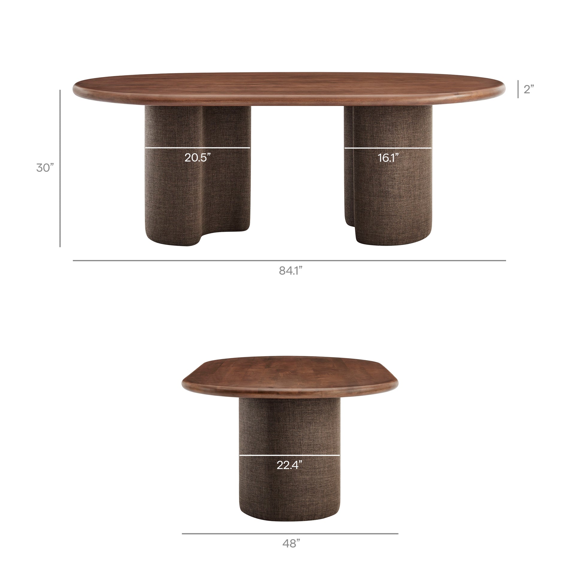 Enric 84 Inch Mango Wood Oval Dining Table
