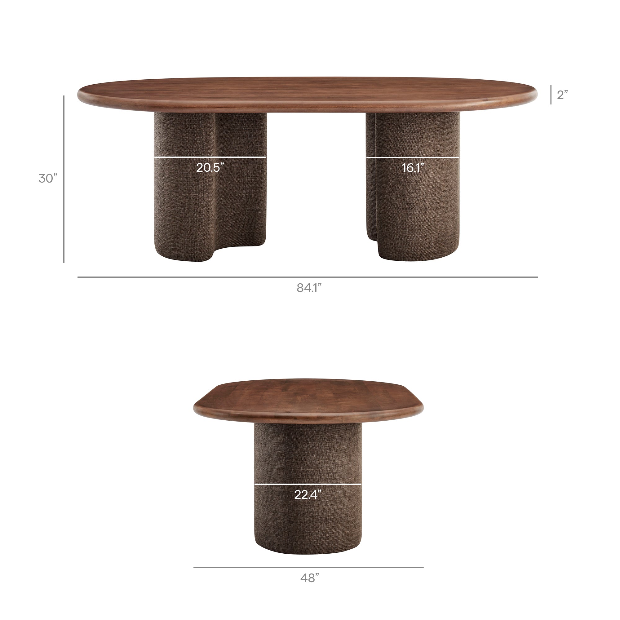 Enric 84 Inch Mango Wood Oval Dining Table