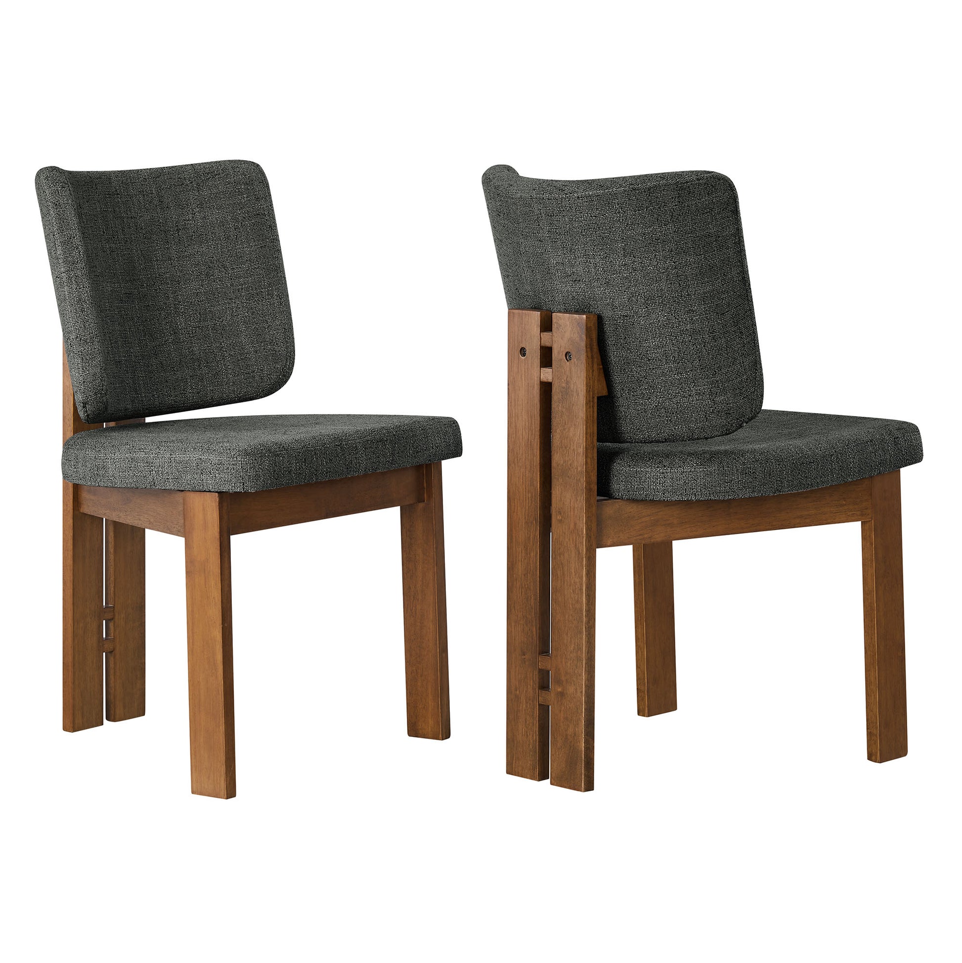 Alba Armless Upholstered Dining Chairs Set Of 2 - Charcoal