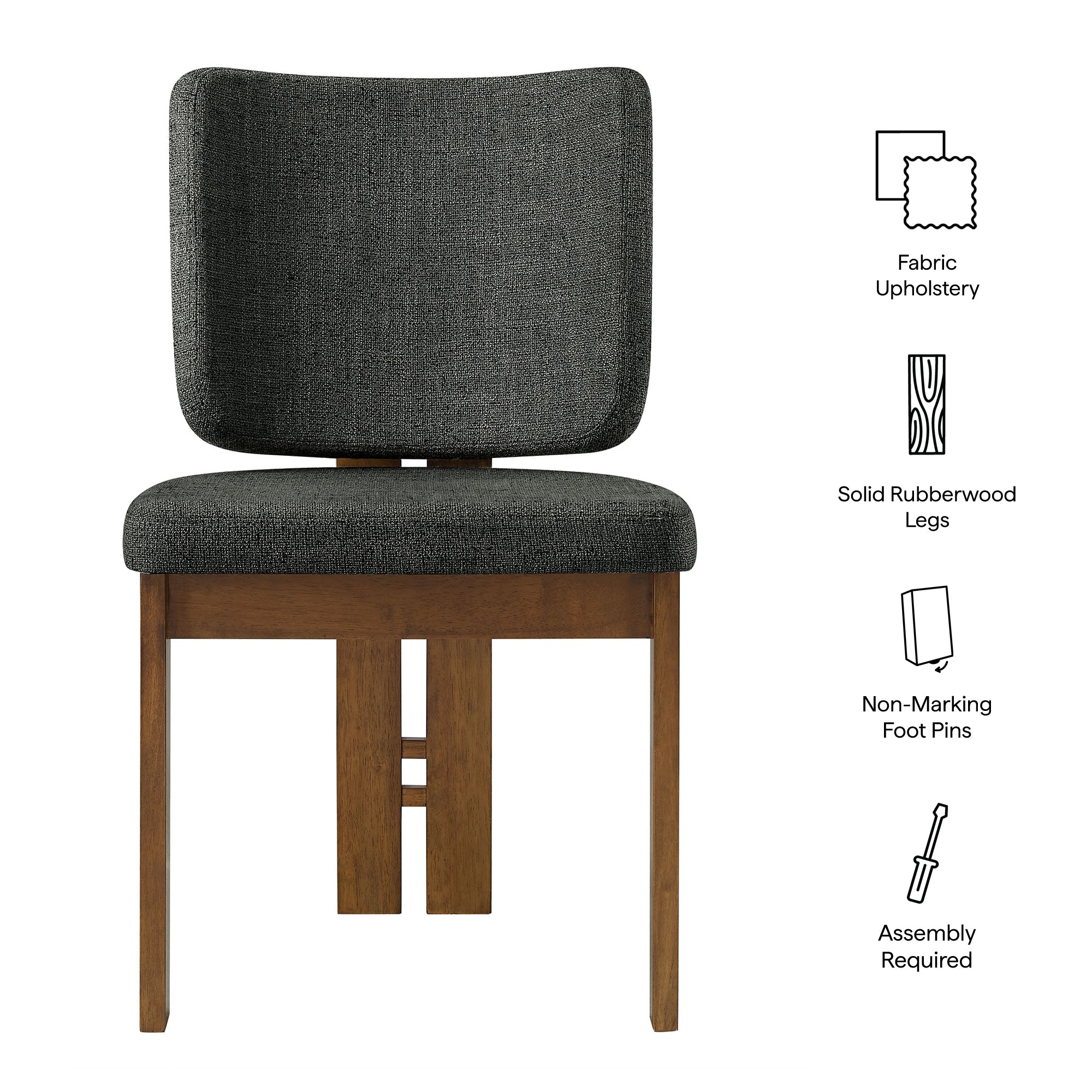 Alba Armless Upholstered Dining Chairs Set Of 2 - Taupe
