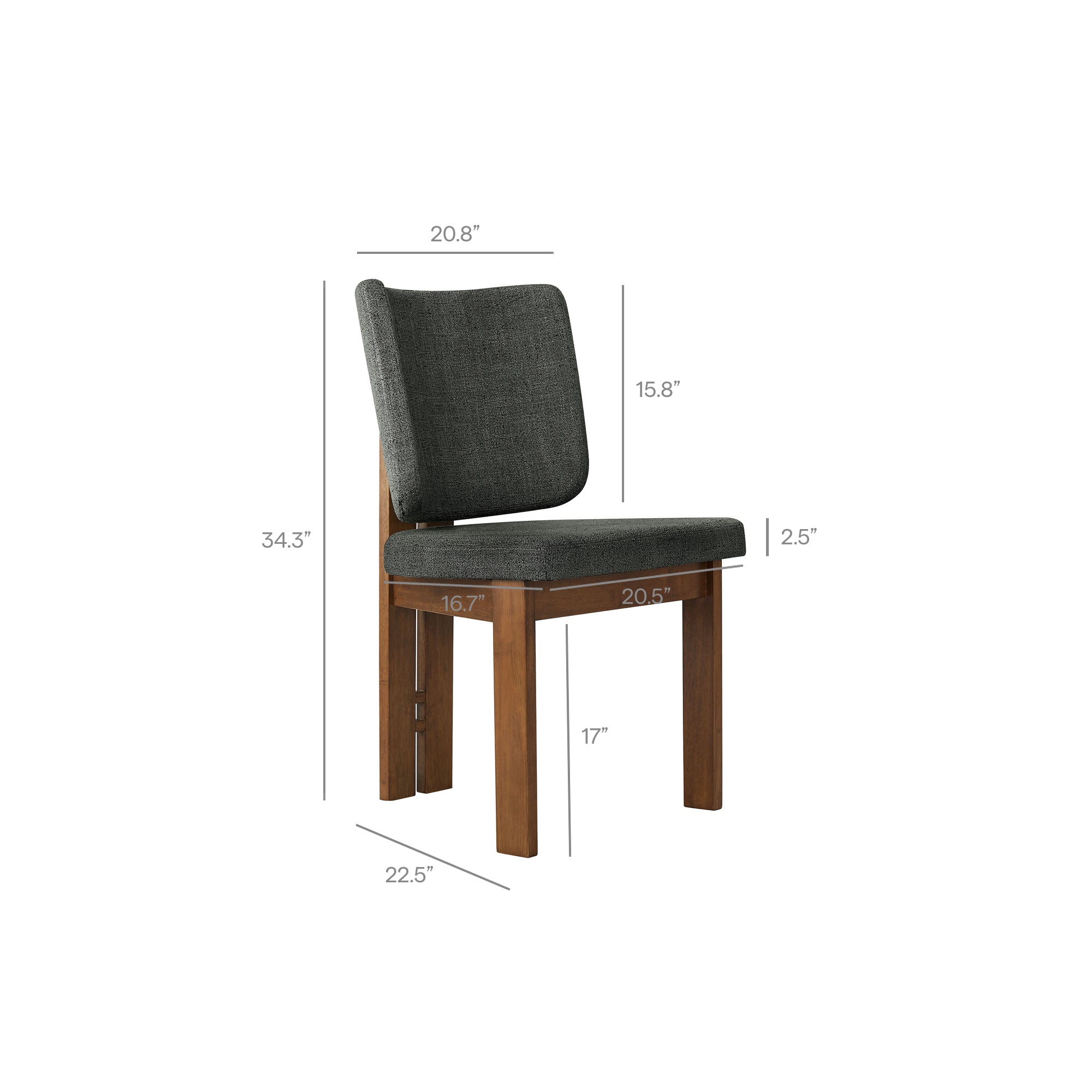 Alba Armless Upholstered Dining Chairs Set Of 2