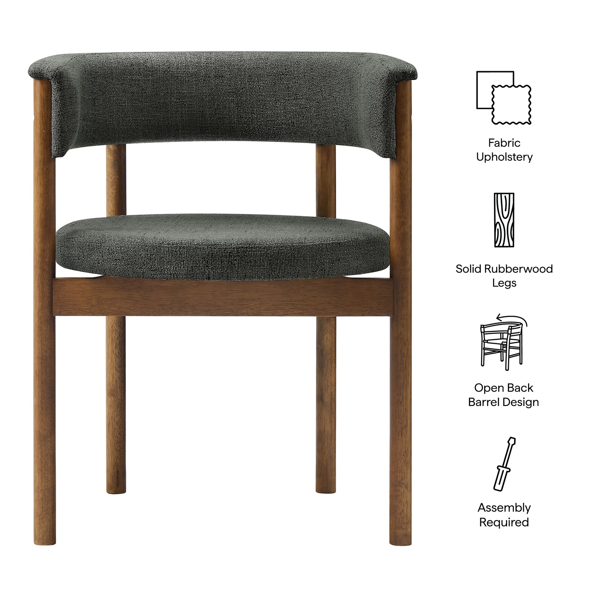Clea Curved Upholstered Dining Chairs Set Of 2 - Taupe