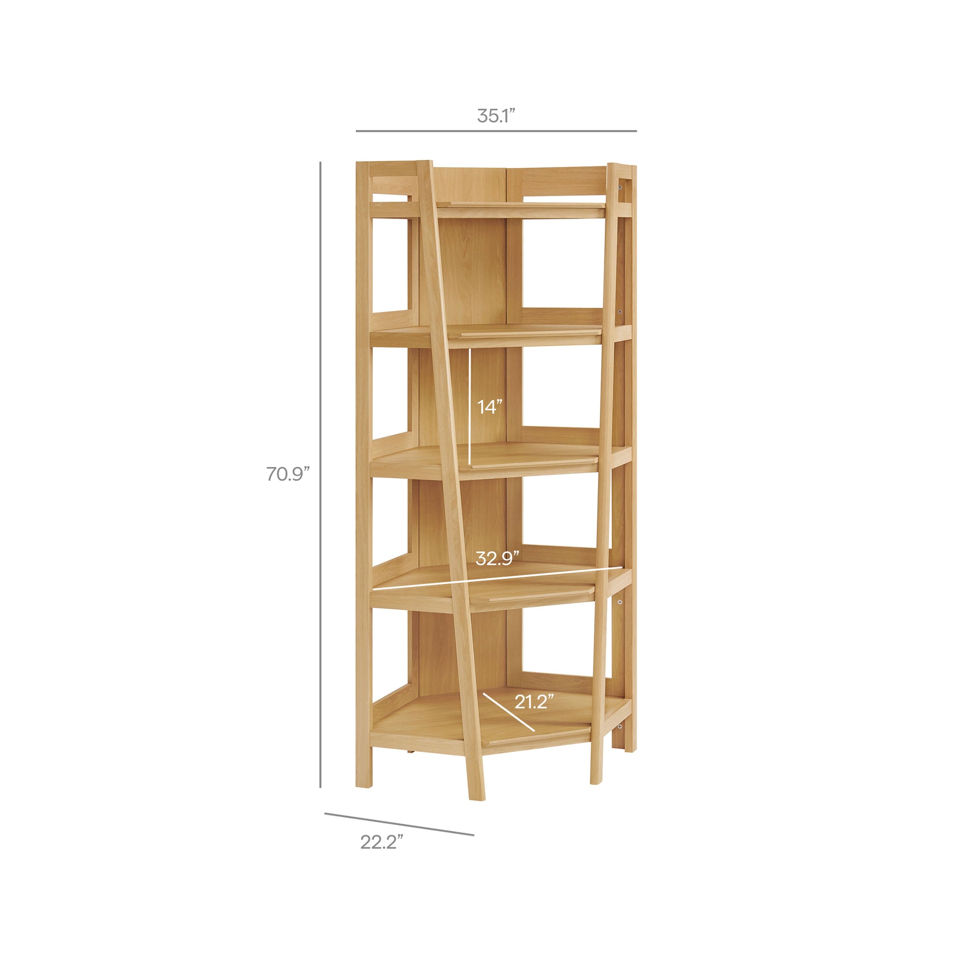 Bixby 71 Inch Corner Bookshelf
