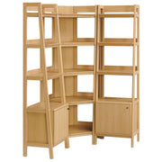 Bixby 3-piece Corner Bookshelf Set with Narrow Bookshelves - Oak