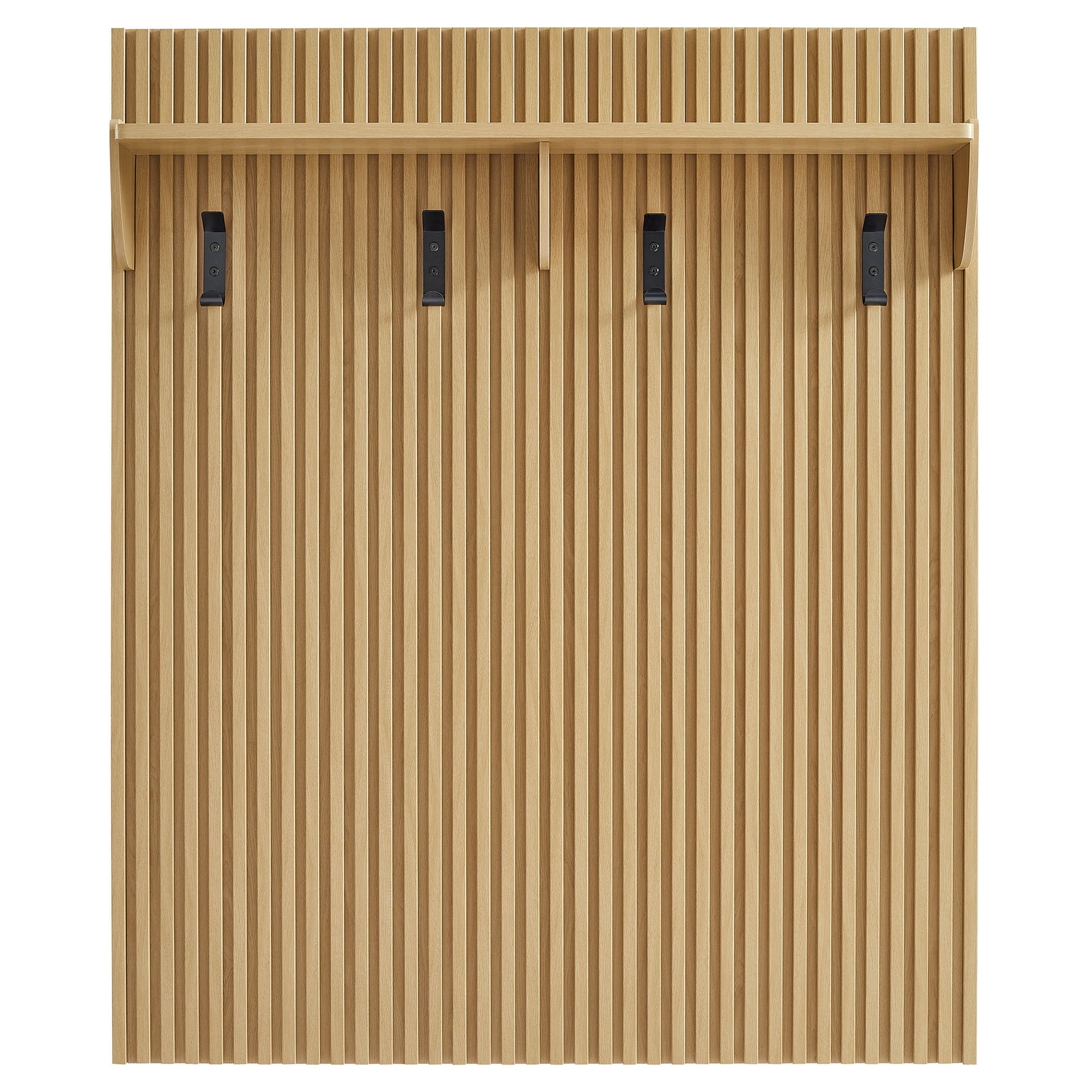 Render Fluted Coat Rack Panel With Shelf