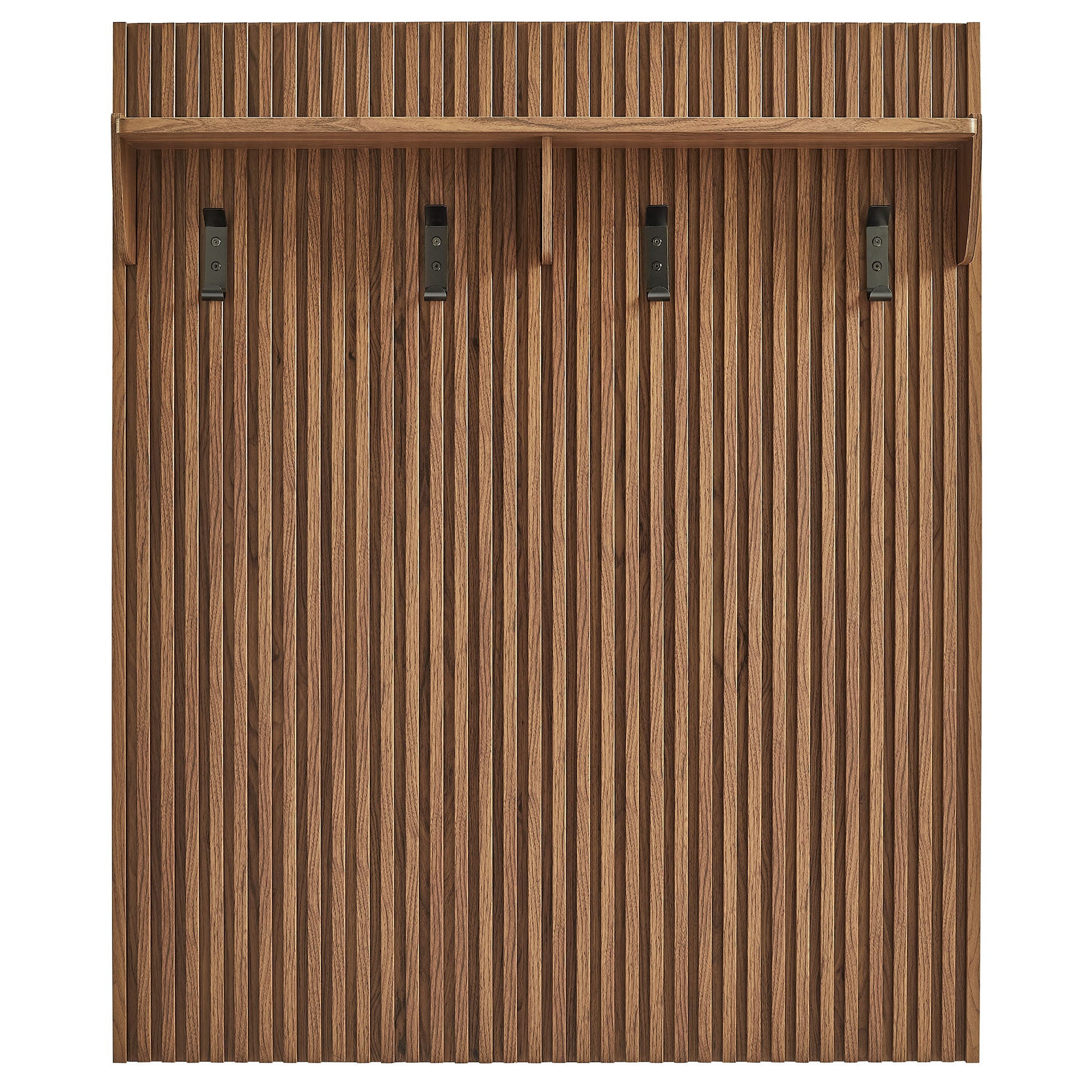 Render Fluted Coat Rack Panel With Shelf