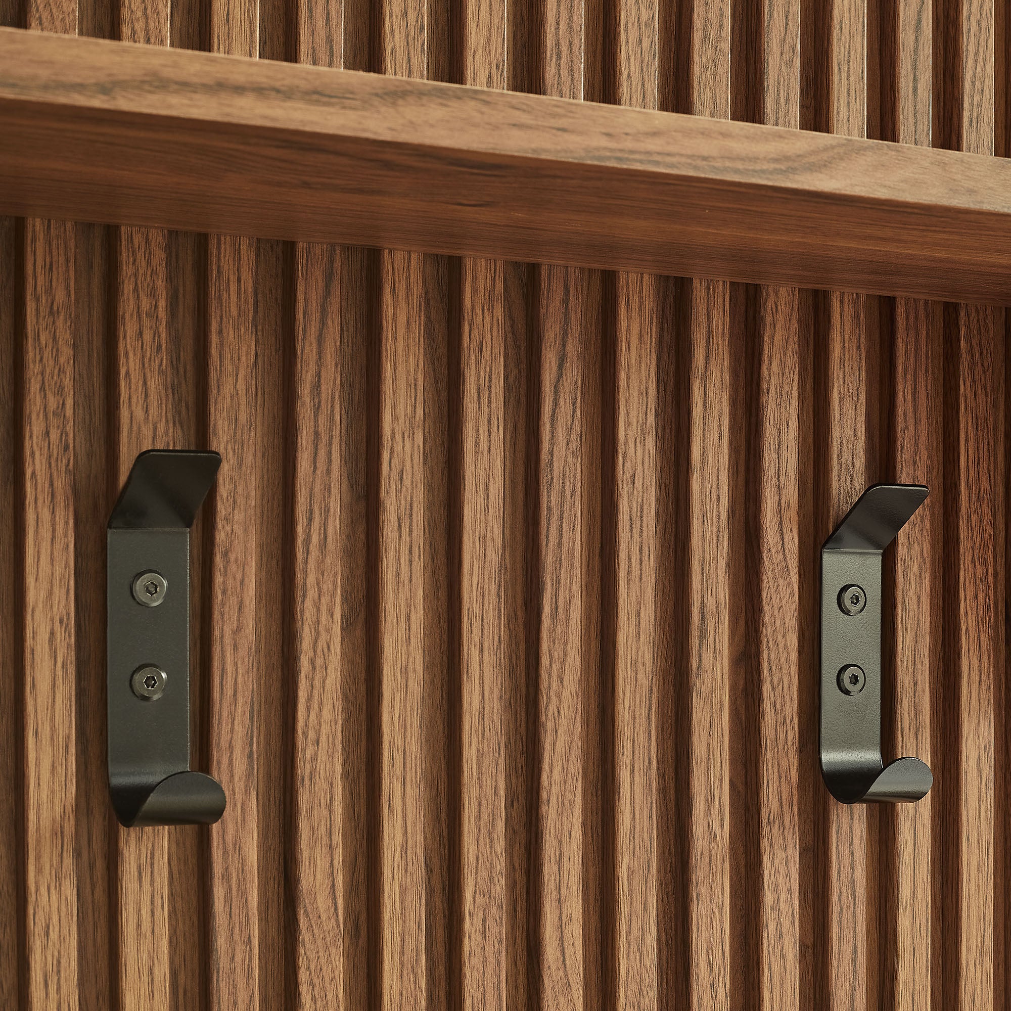 Render Fluted Coat Rack Panel With Shelf