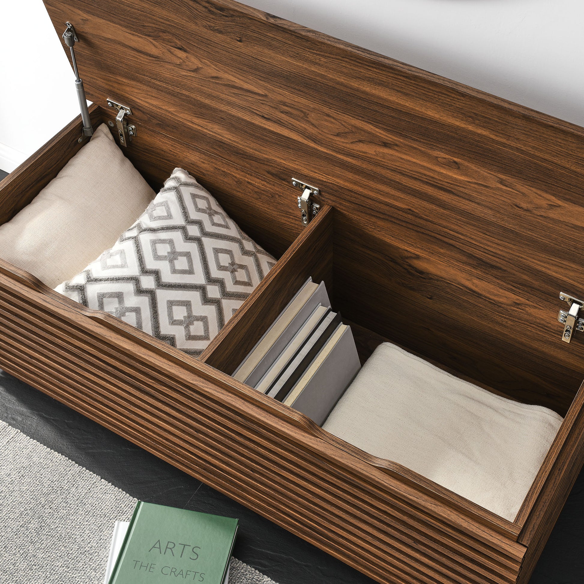 Render Fluted 3-in-1 Hall Tree With Storage Bench and Coat Rack