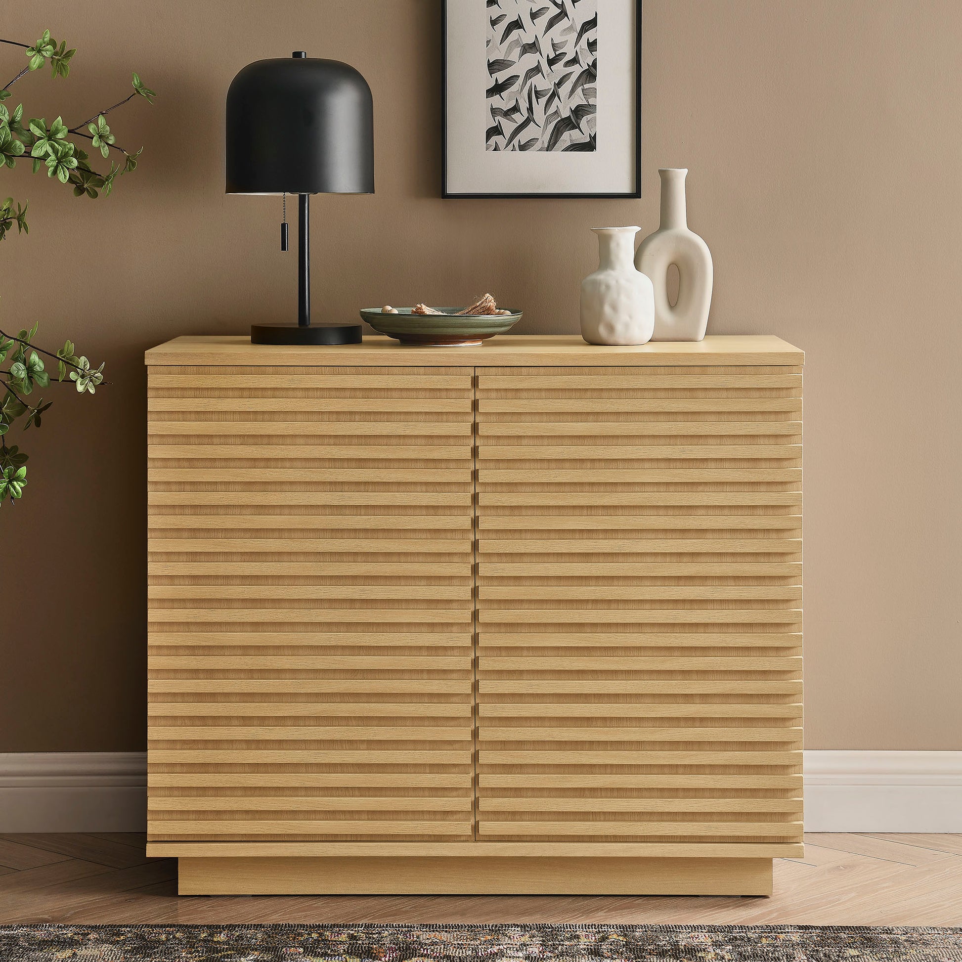 Render 2-Door Fluted Accent Cabinet