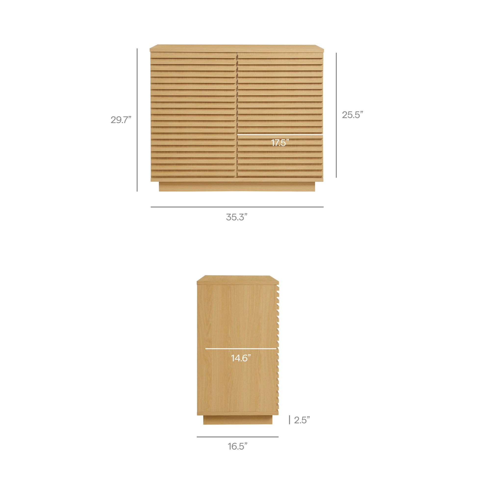 Render 2-Door Fluted Accent Cabinet - Walnut
