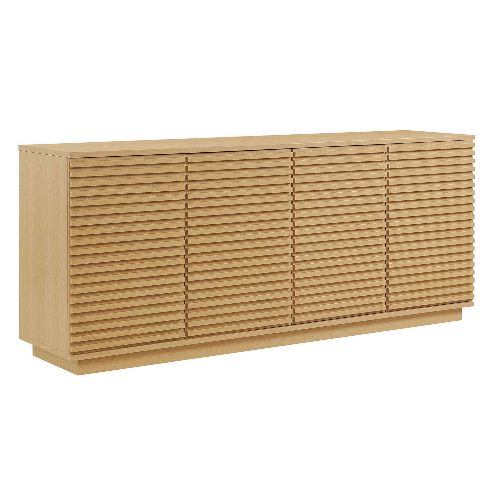 Render 4-Door Fluted Sideboard Cabinet TV Stand - Oak