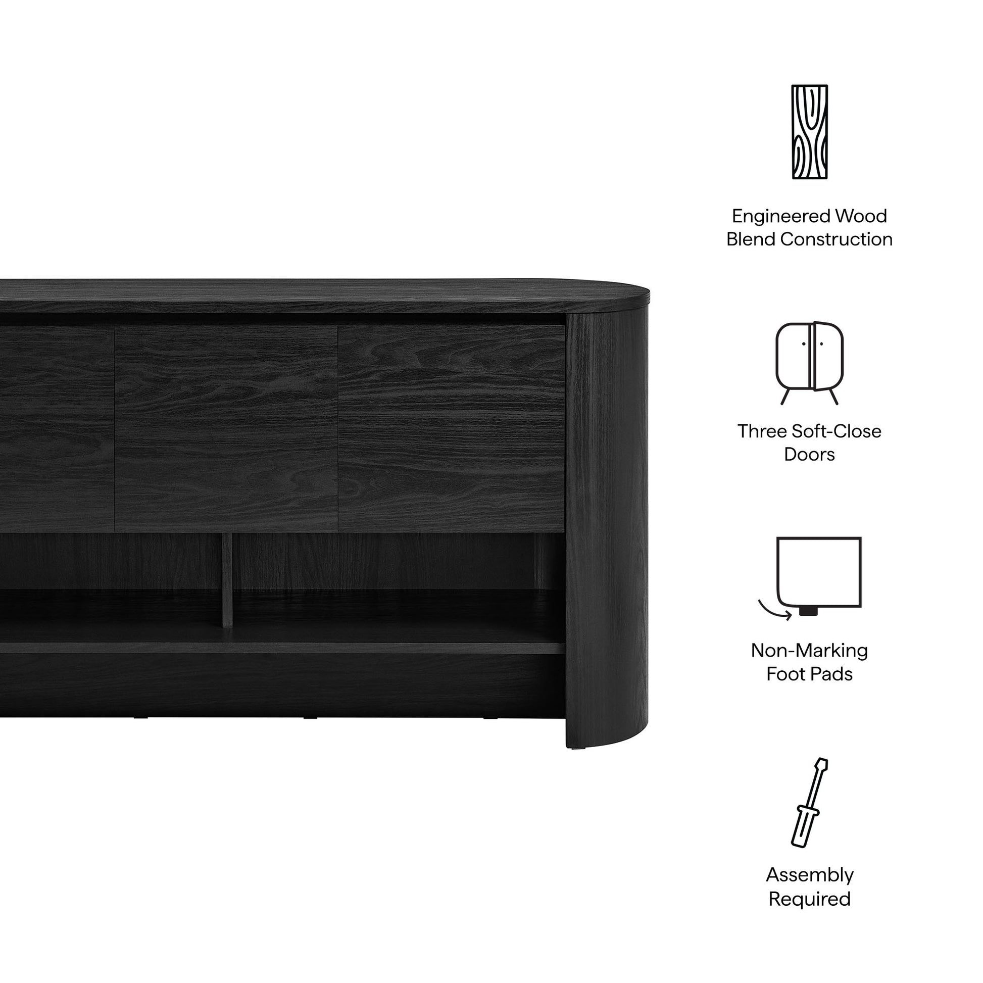 Duval 62 Inch Oval Sideboard - Light Oak