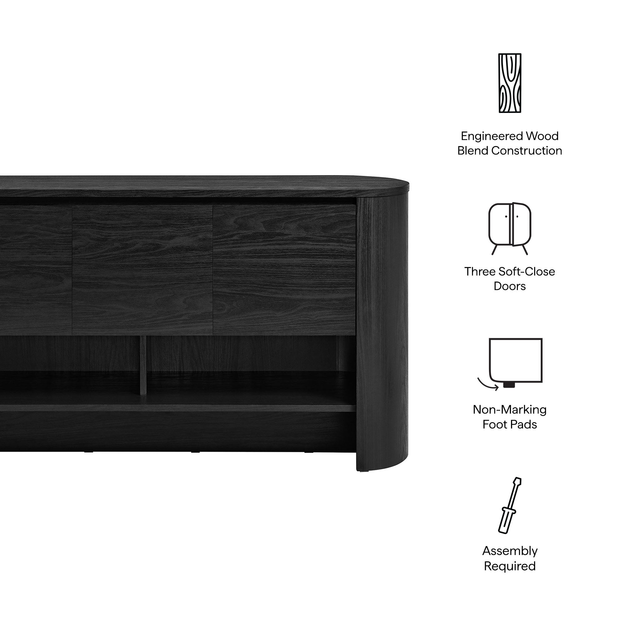 Duval 62 Inch Oval Sideboard - Light Oak
