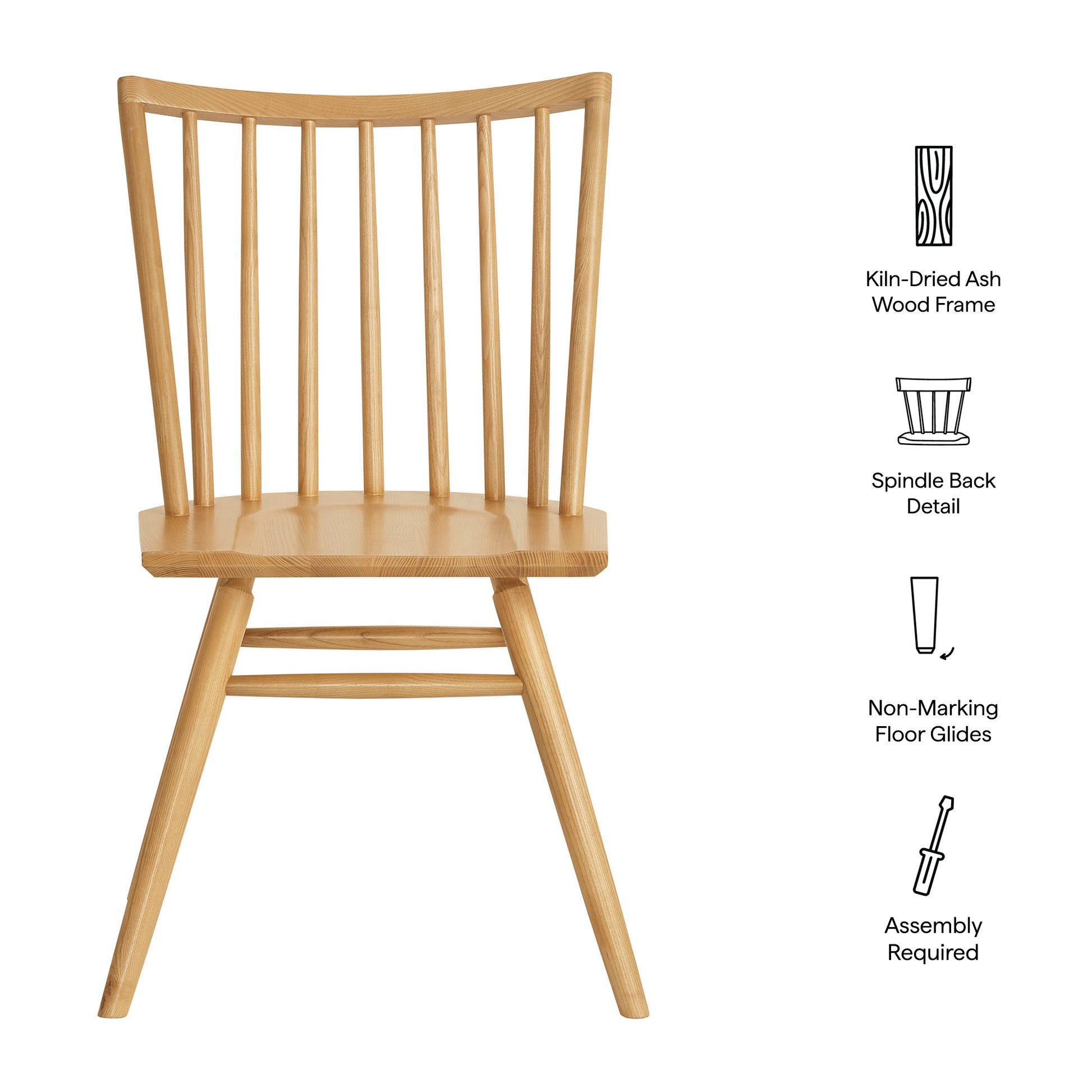 Alvar Spindle Back Dining Side Chairs Set of 2 - Black