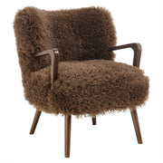 Zerra Faux Shearling Accent Armchair - Brown