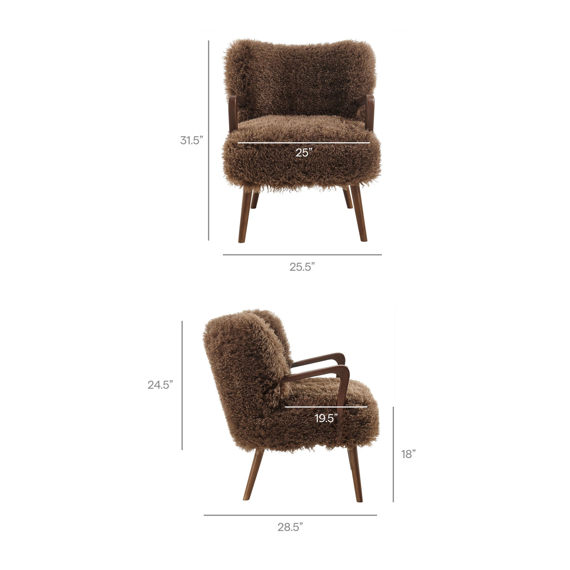 Zerra Faux Shearling Accent Armchair - White