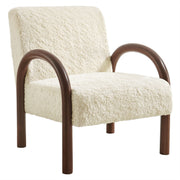 Arden Faux Shearling Accent Armchair - Ecru