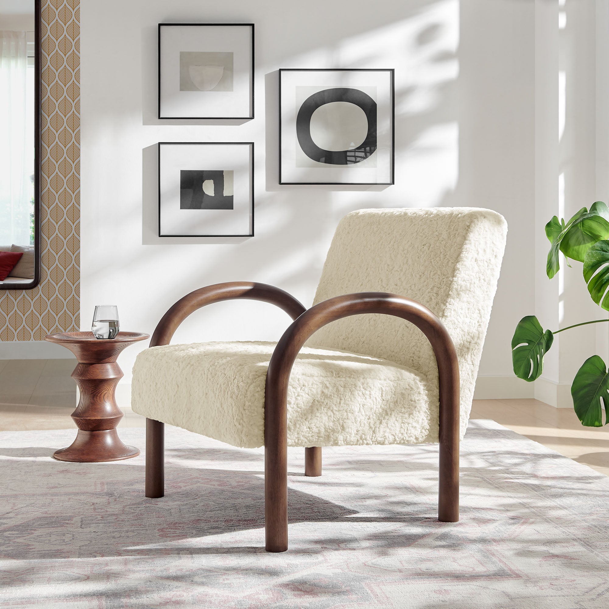 Arden Faux Shearling Accent Armchair