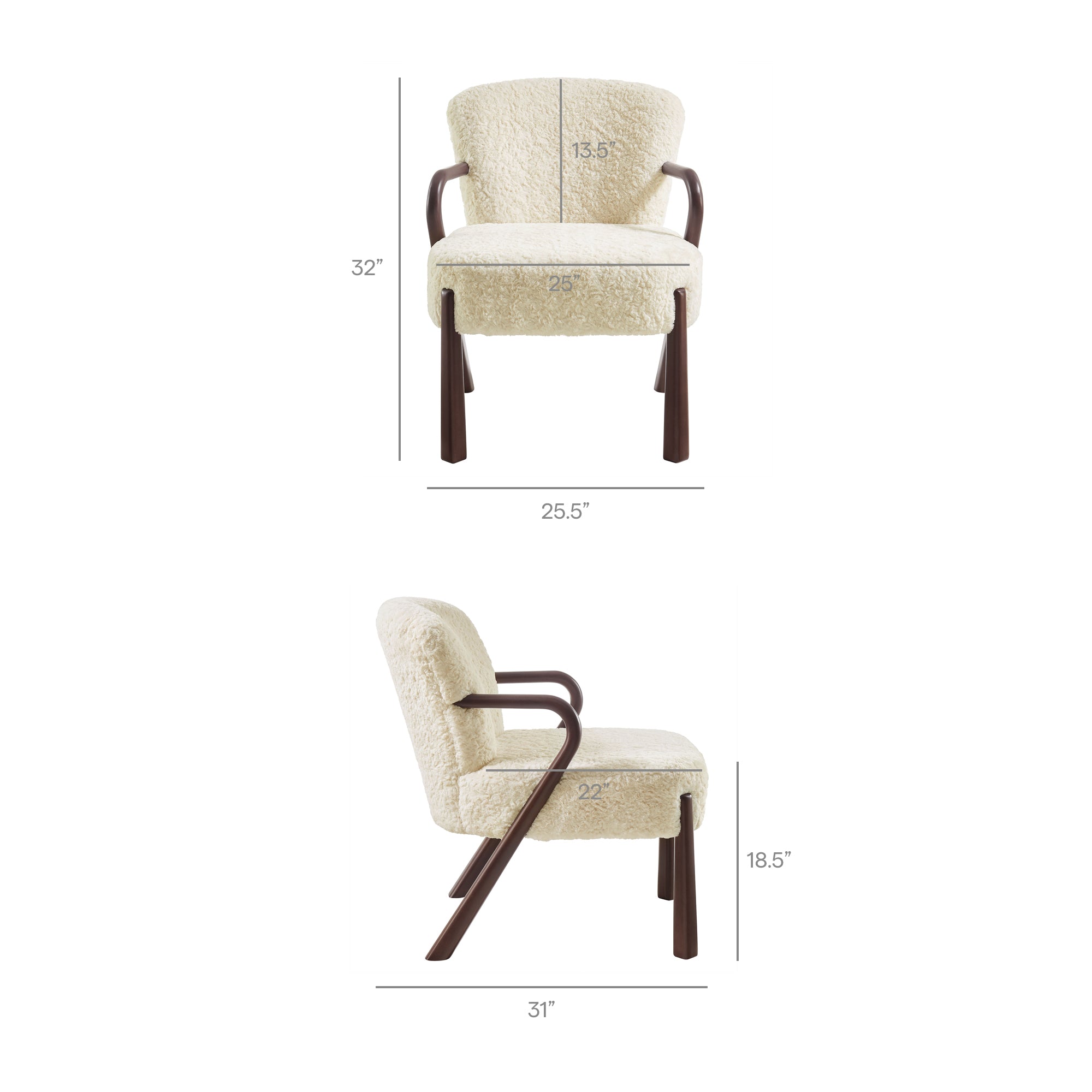 Arden Faux Shearling Accent Armchair - Sand