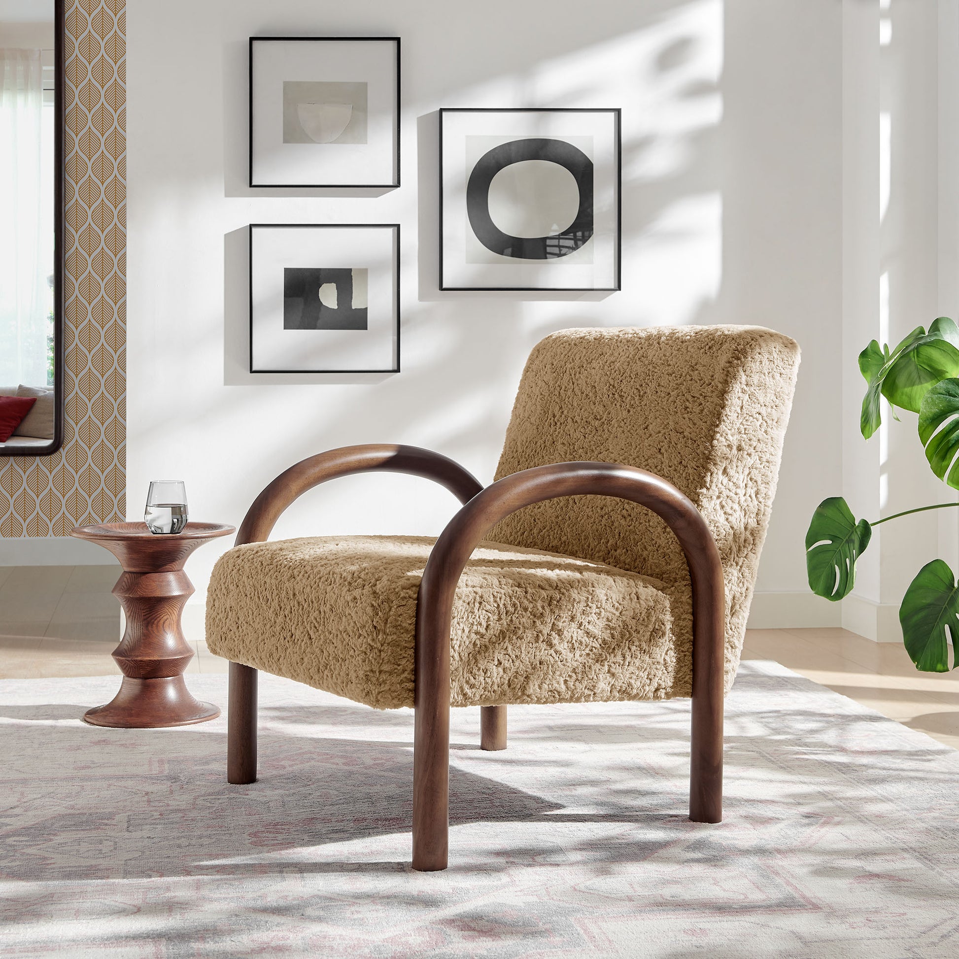 Arden Faux Shearling Accent Armchair