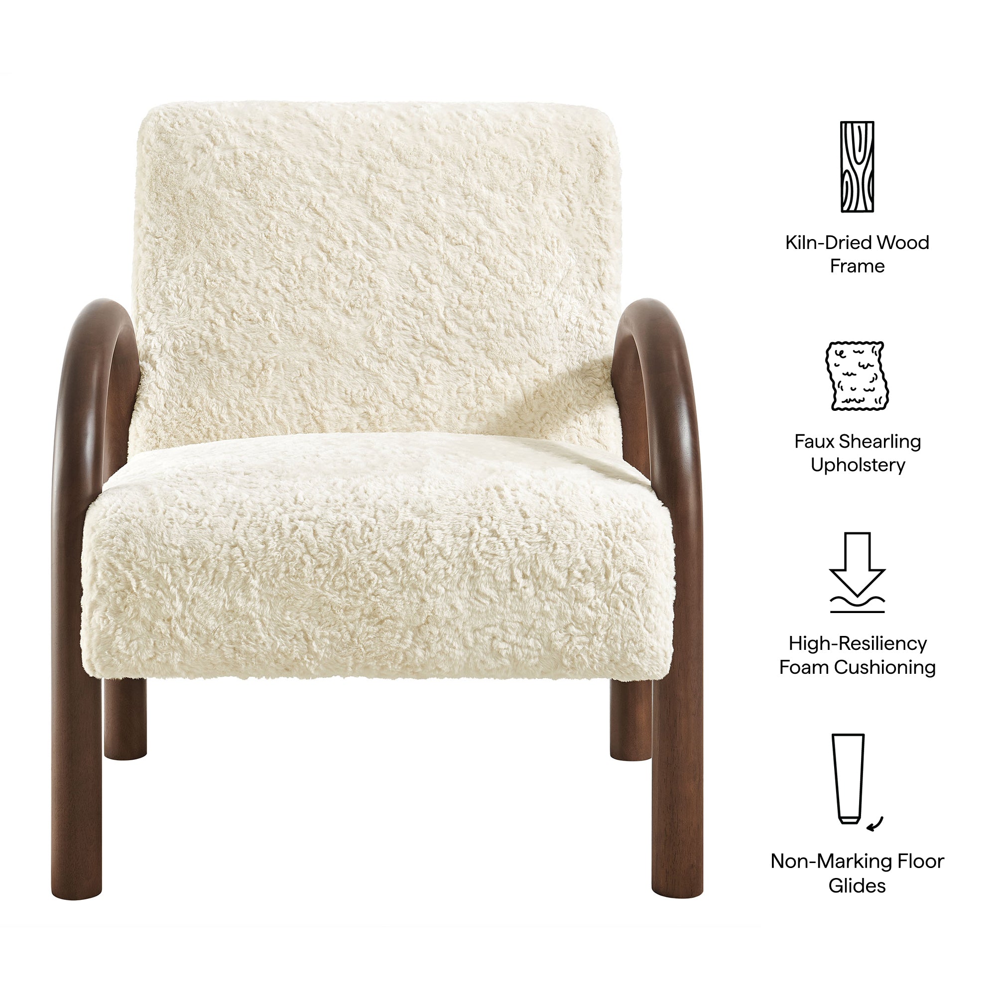 Arden Faux Shearling Accent Armchair