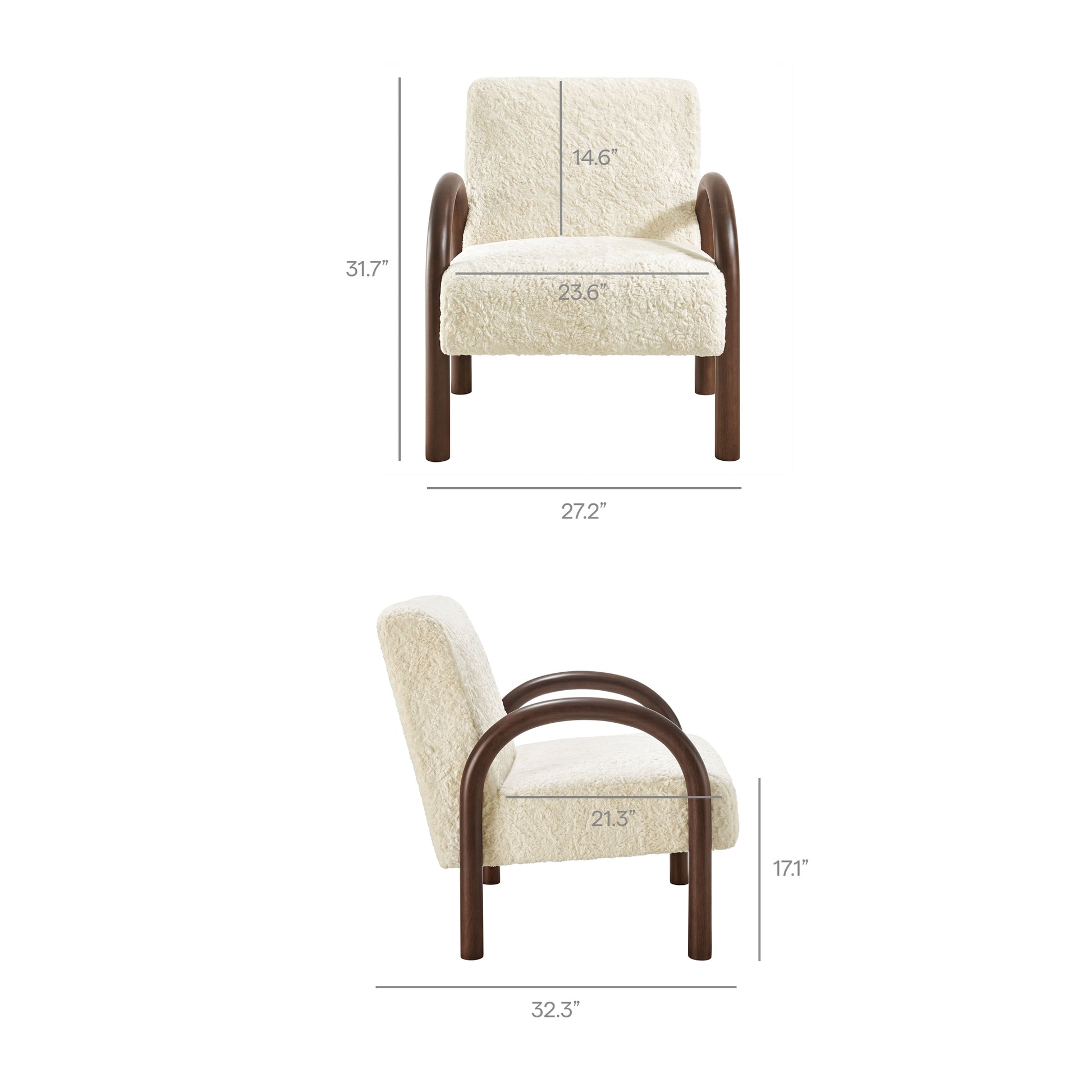 Arden Faux Shearling Accent Armchair - Sand