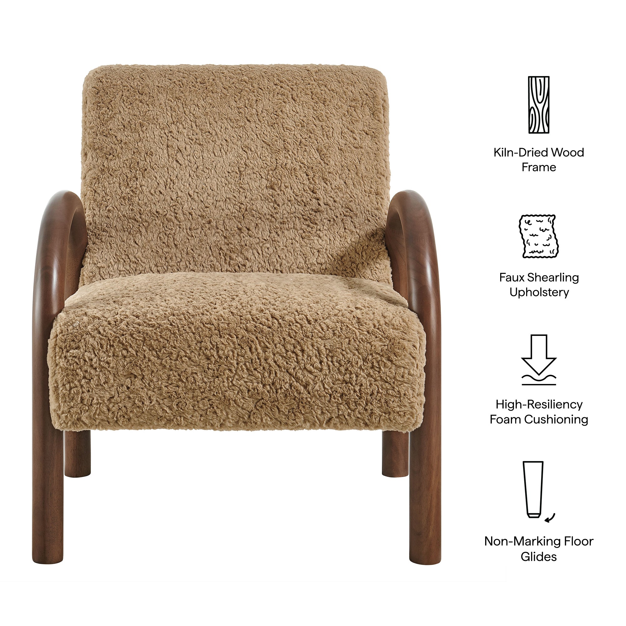 Arden Faux Shearling Accent Armchair