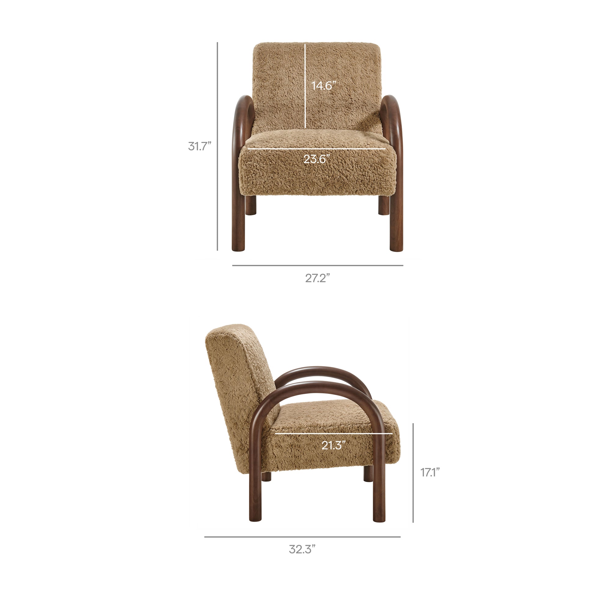 Arden Faux Shearling Accent Armchair