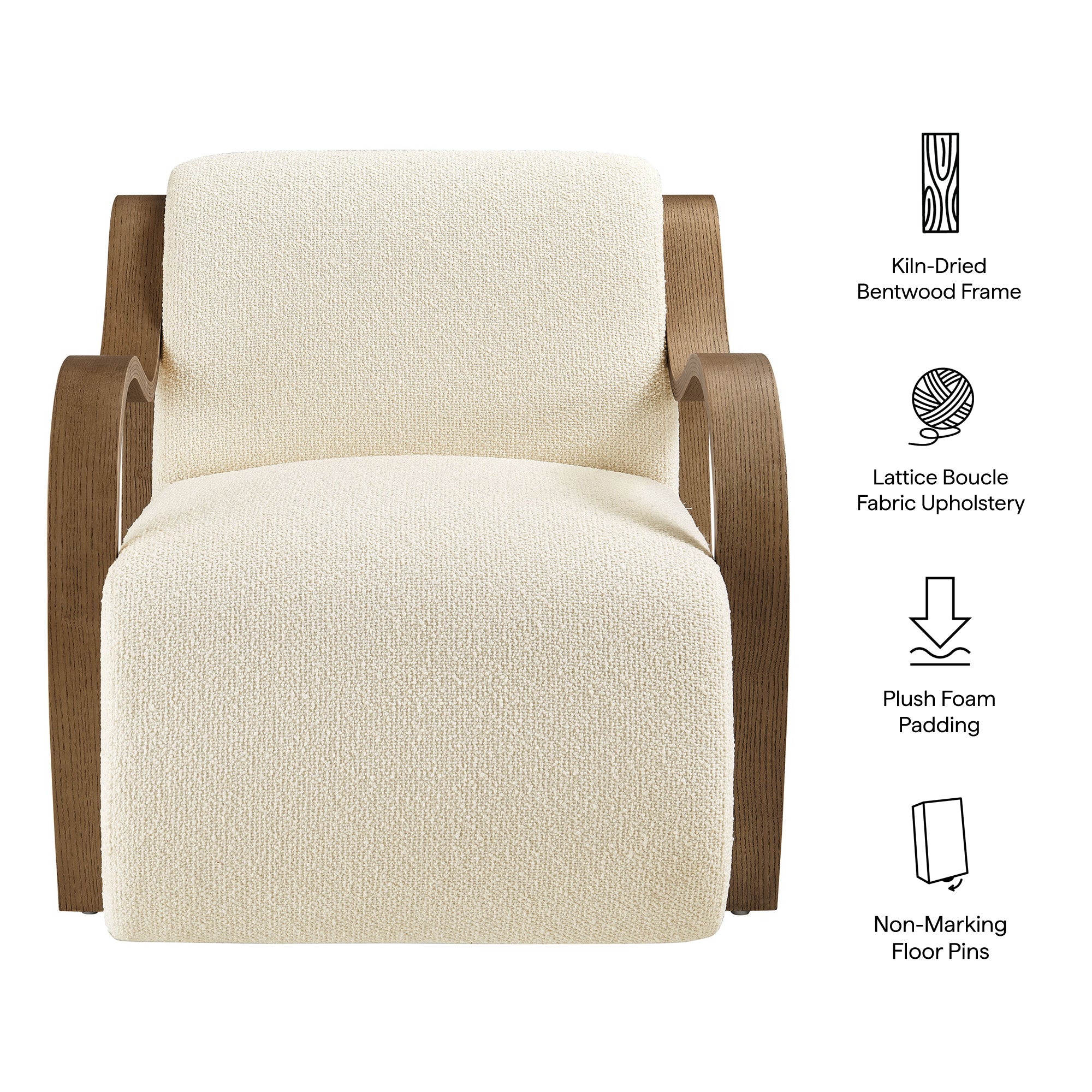 Atrium Lattice Boucle Accent Armchair - Marble