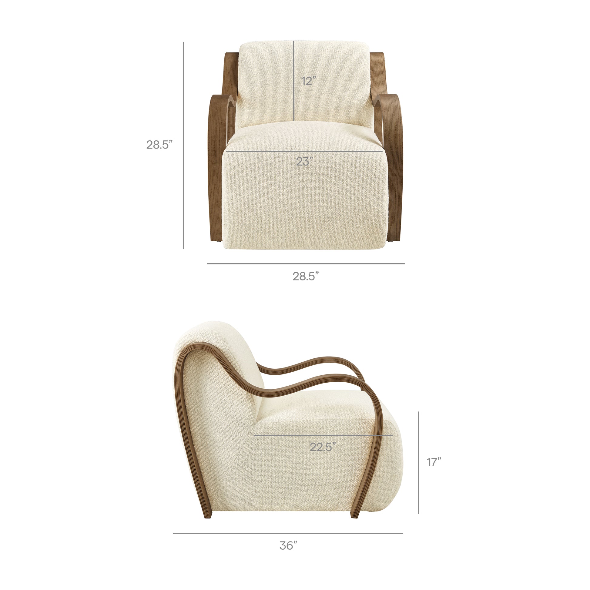 Atrium Lattice Boucle Accent Armchair - Earth