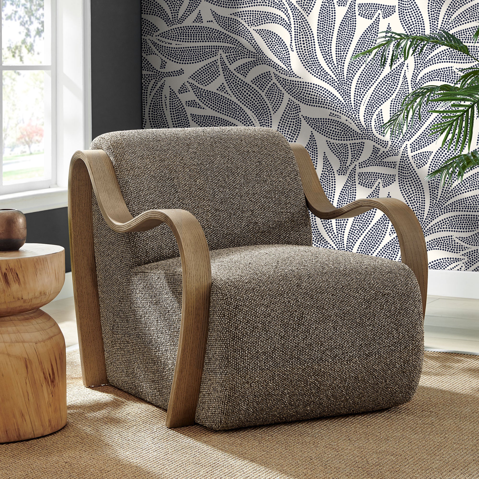 Atrium Lattice Boucle Accent Armchair